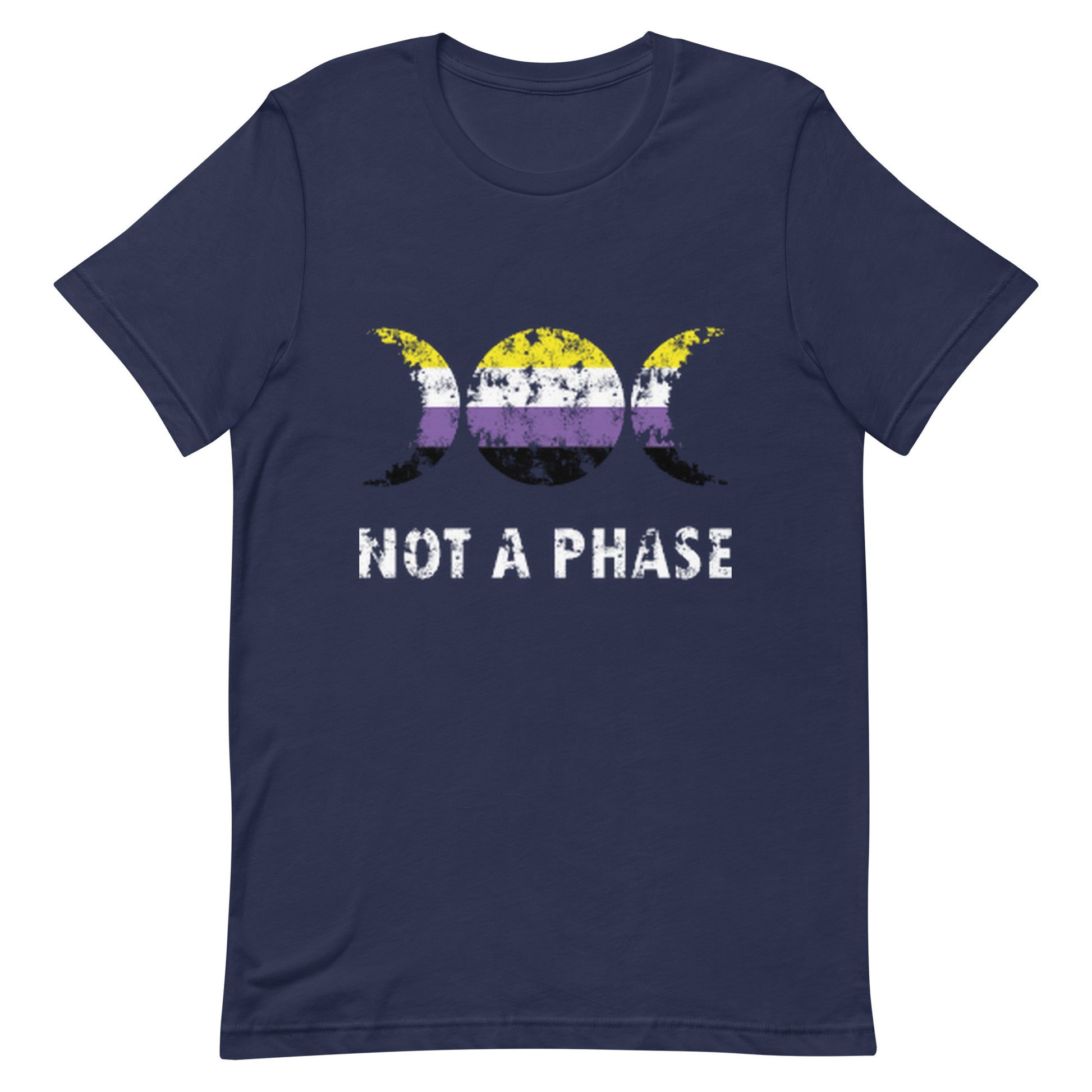 Nonbinary Enby Pride T-Shirt - Not A Phase Navy Nonbinary unisex-staple-t-shirt-navy-front-63fa80fed0fc1