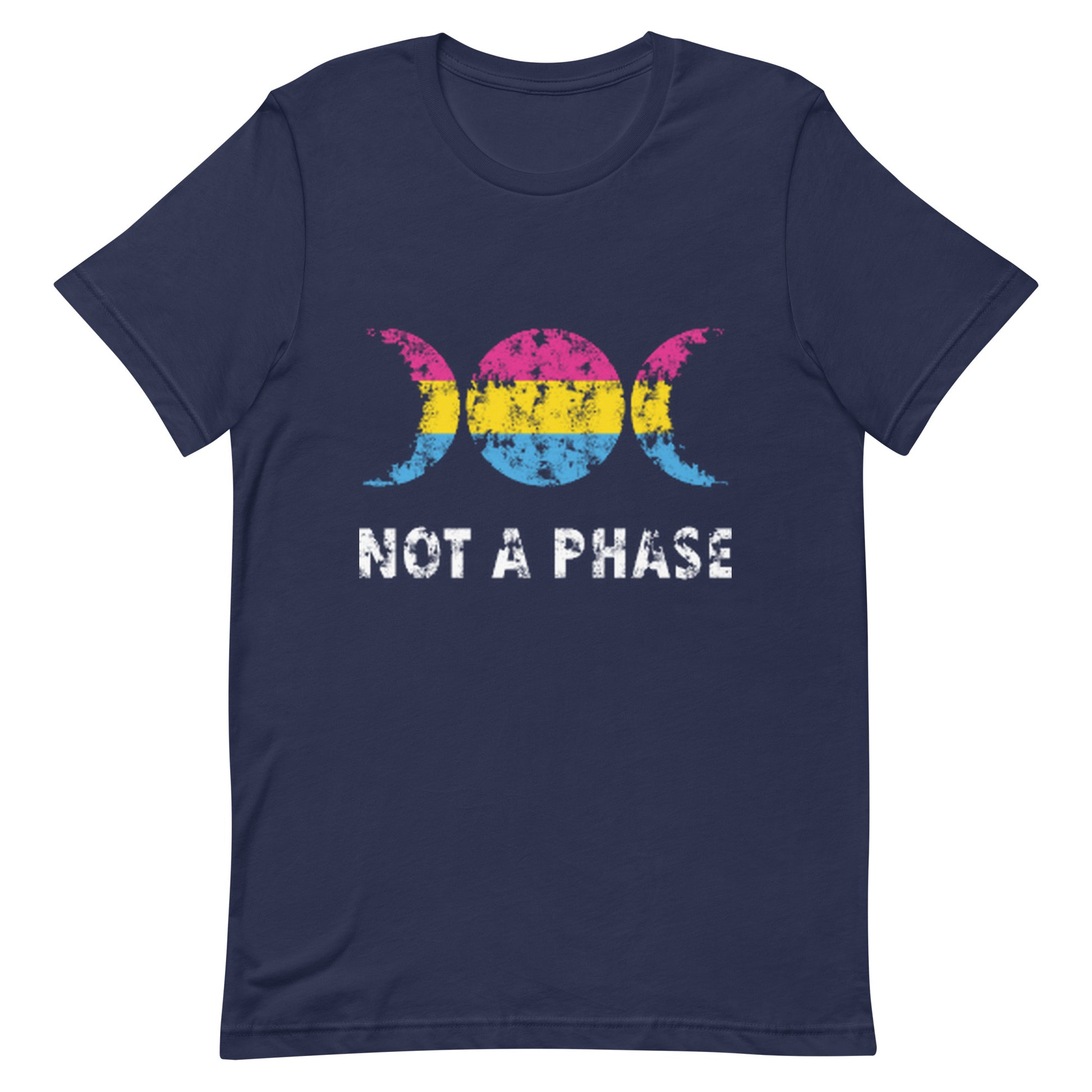 Pansexual Pan Pride T-Shirt - Not A Phase Navy Pansexual unisex-staple-t-shirt-navy-front-63fa81e63912c