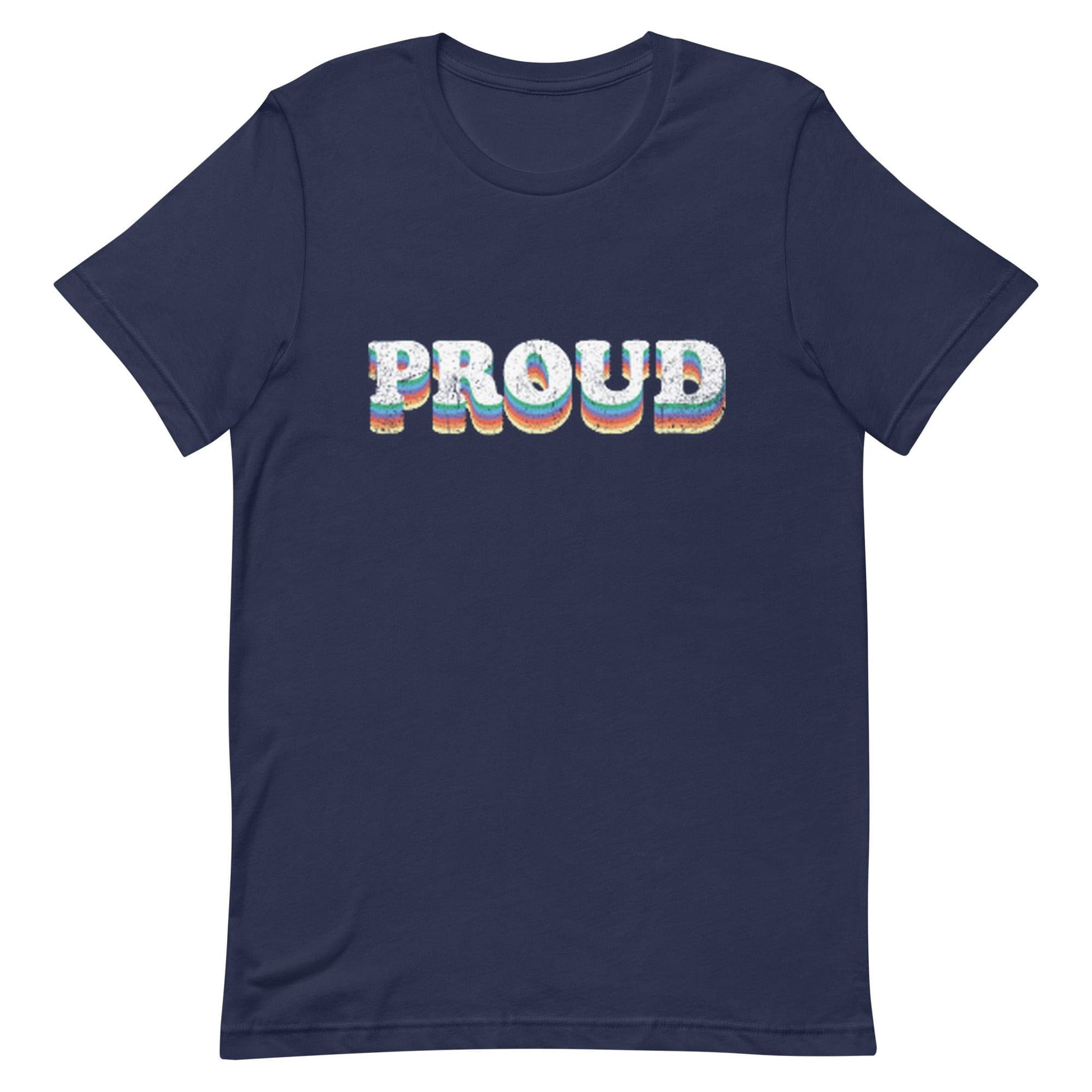 LGBTQ Pride T-Shirt - Proud Navy Pride unisex-staple-t-shirt-navy-front-63fab3f55d34f