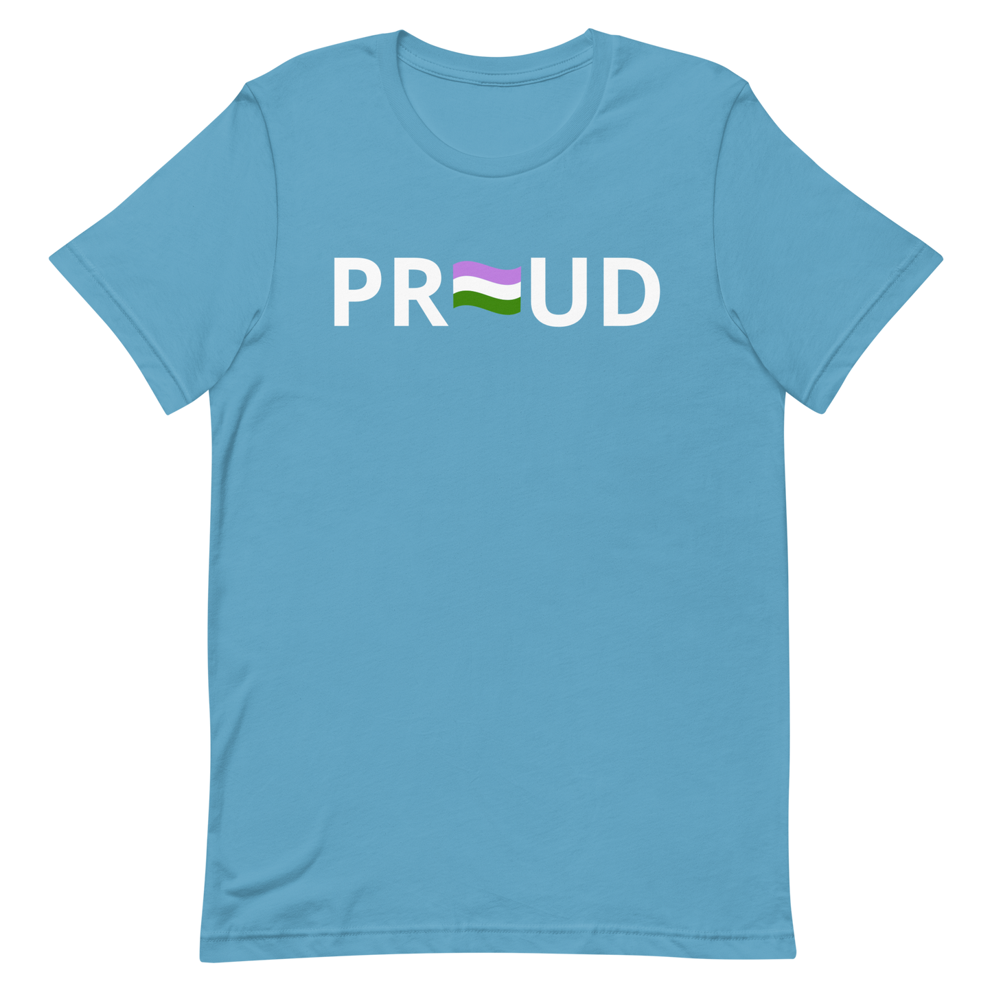 Genderqueer Pride Shirt - Proud Ocean Blue Genderqueer unisex-staple-t-shirt-ocean-blue-front-6312cd179581d