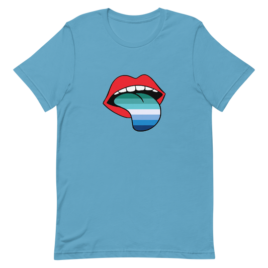 Gay MLM Pride Shirt - Vincian Tongue Ocean Blue Gay unisex-staple-t-shirt-ocean-blue-front-63587ac887a82