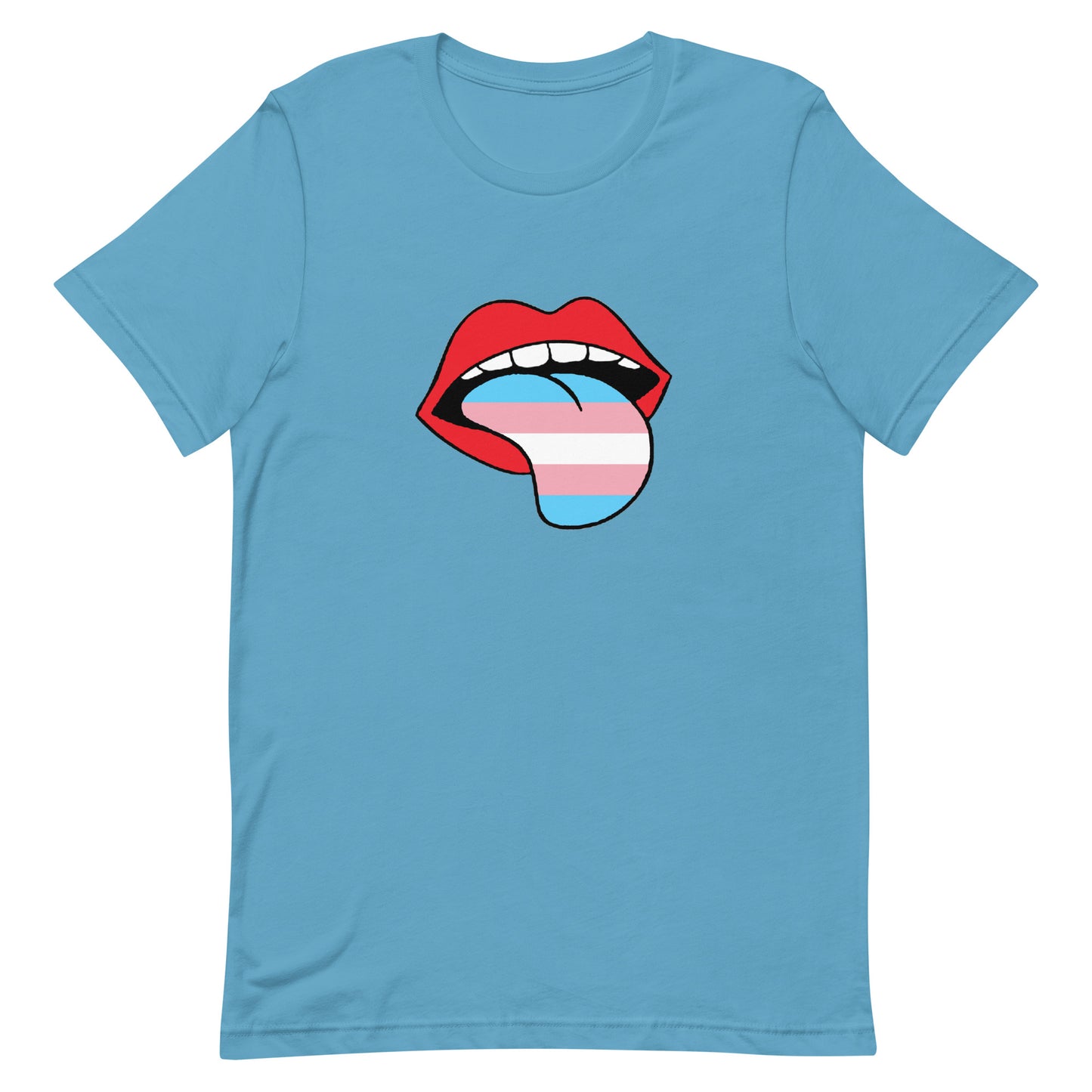 Transgender Trans Pride T-Shirt - Tongue Ocean Blue Transgender unisex-staple-t-shirt-ocean-blue-front-63b4b959464ea