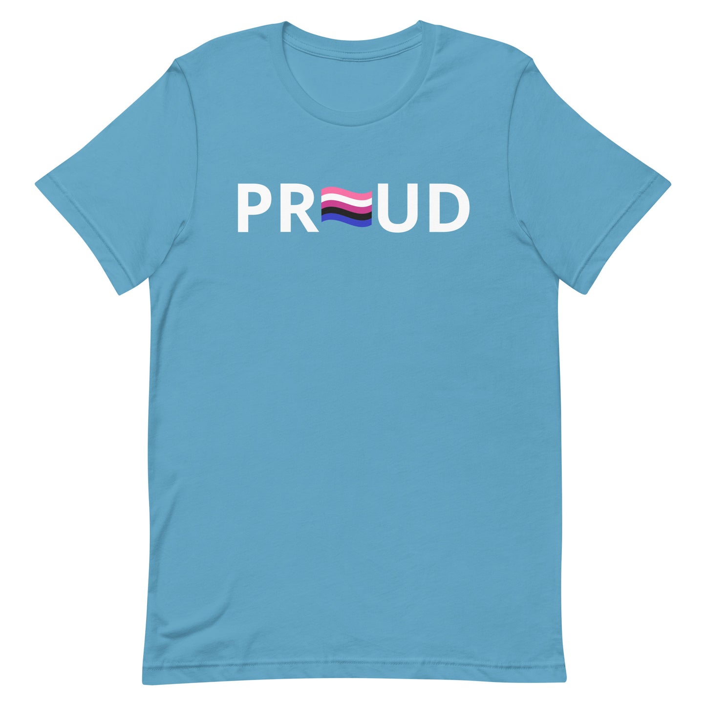 Genderfluid Pride T-Shirt - Proud Ocean Blue Genderfluid unisex-staple-t-shirt-ocean-blue-front-63b76ff79e26f