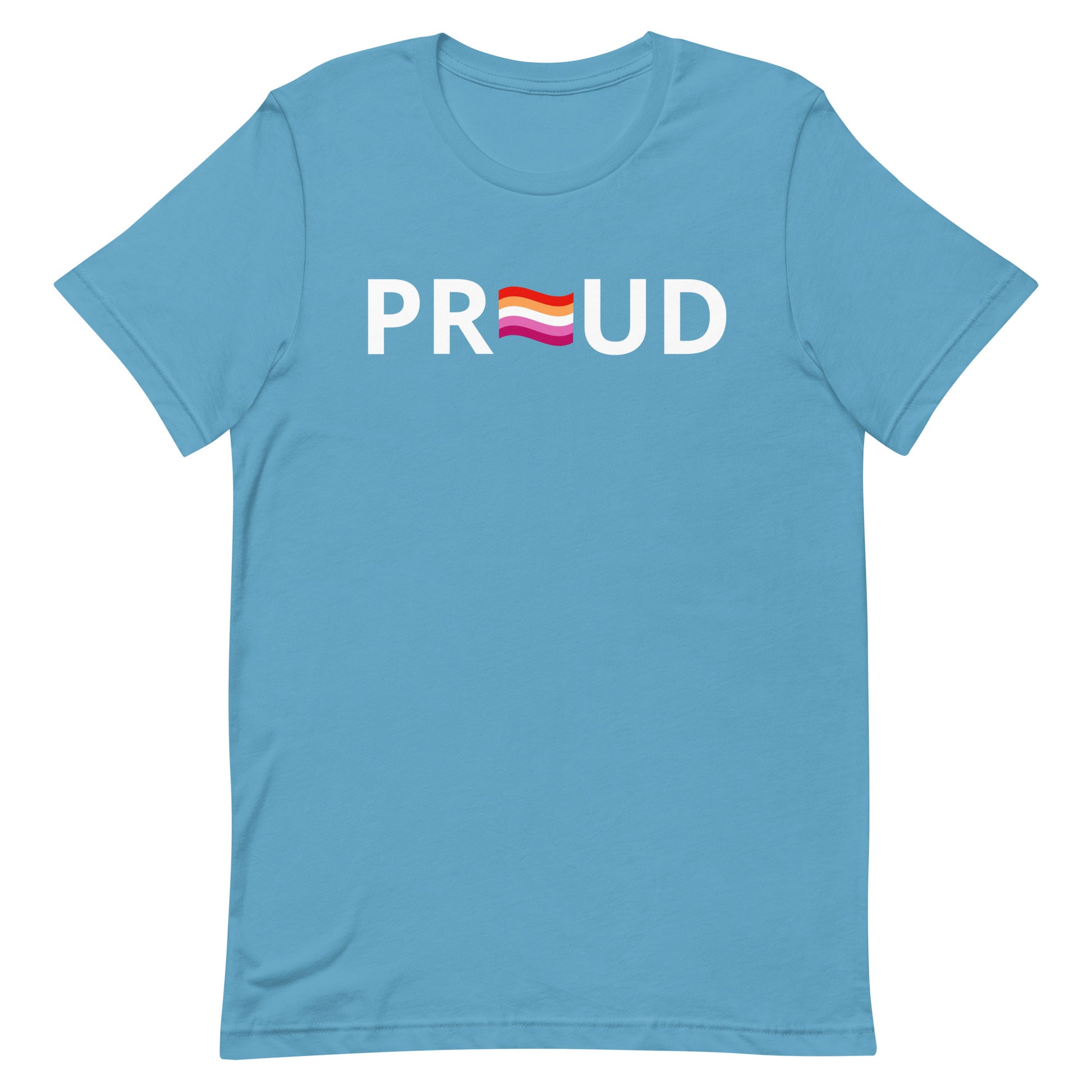 Lesbian Pride T-shirt - Proud Ocean Blue Lesbian unisex-staple-t-shirt-ocean-blue-front-63ba3646bd71f