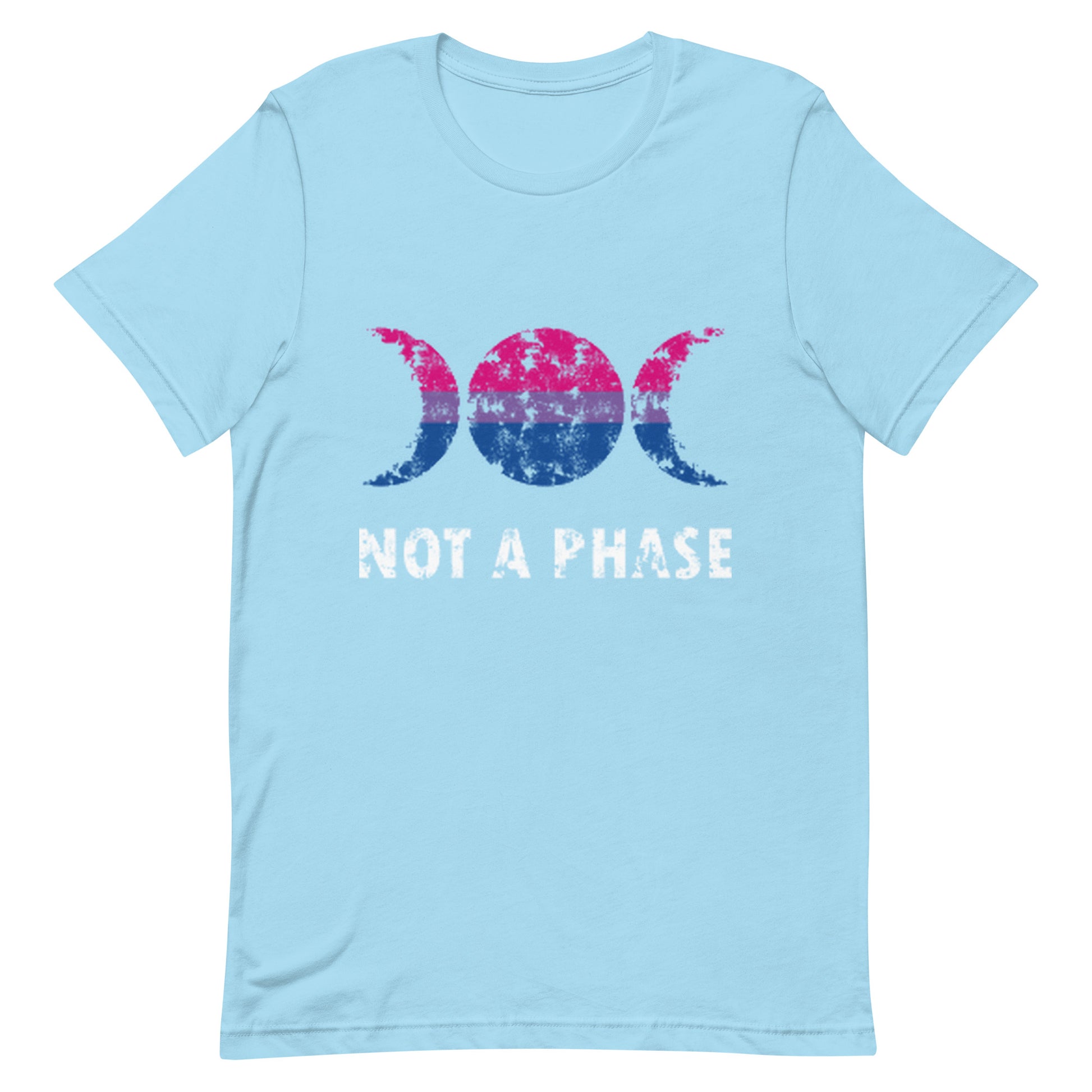 Bisexual Bi Pride Shirt Not A Phase Ocean Blue Bisexual unisex-staple-t-shirt-ocean-blue-front-63fa7cdec126c