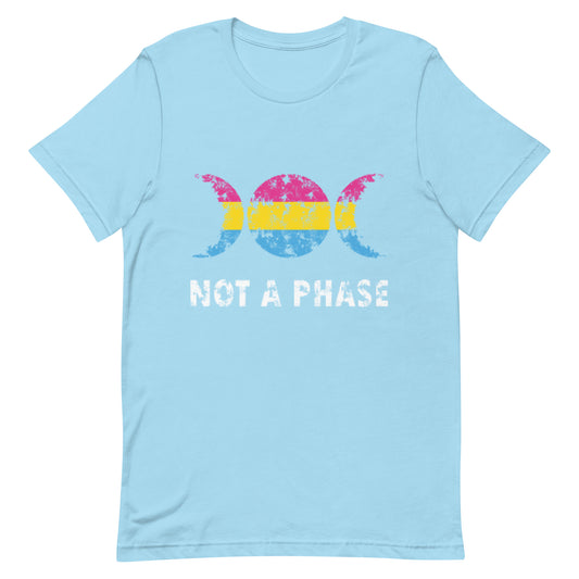 Pansexual Pan Pride T-Shirt - Not A Phase Ocean Blue Pansexual unisex-staple-t-shirt-ocean-blue-front-63fa81e62b855