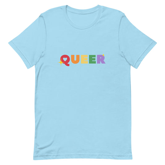 LGBTQ Pride T-Shirt - Queer Ocean Blue Pride unisex-staple-t-shirt-ocean-blue-front-63fff19965145