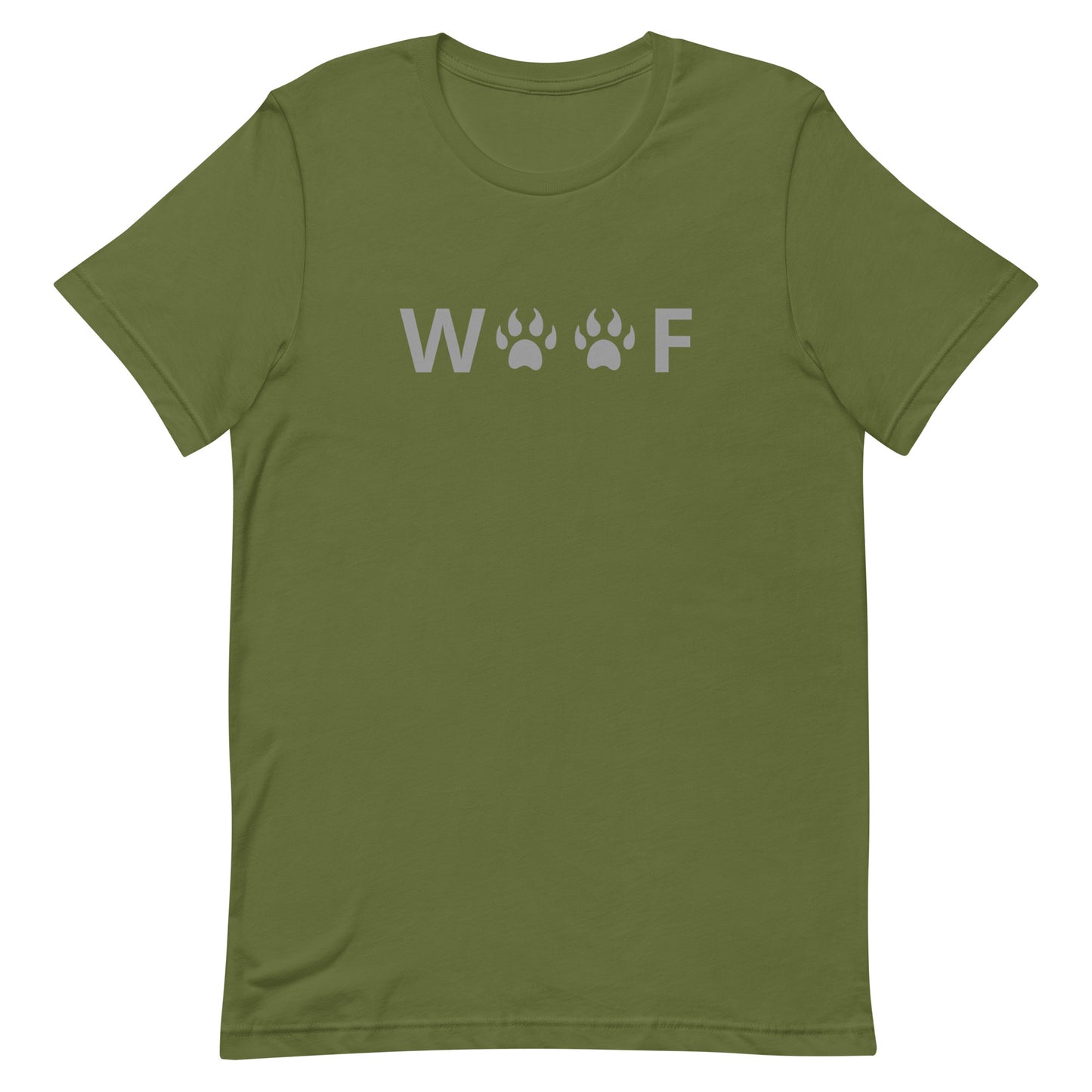 Woof T-shirt Olive Gay unisex-staple-t-shirt-olive-front-63b390cd93d12