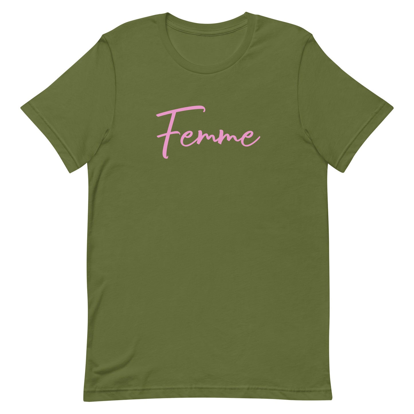 Lesbian Pride T-Shirt - Femme Olive Lesbian unisex-staple-t-shirt-olive-front-63b76de1419e9