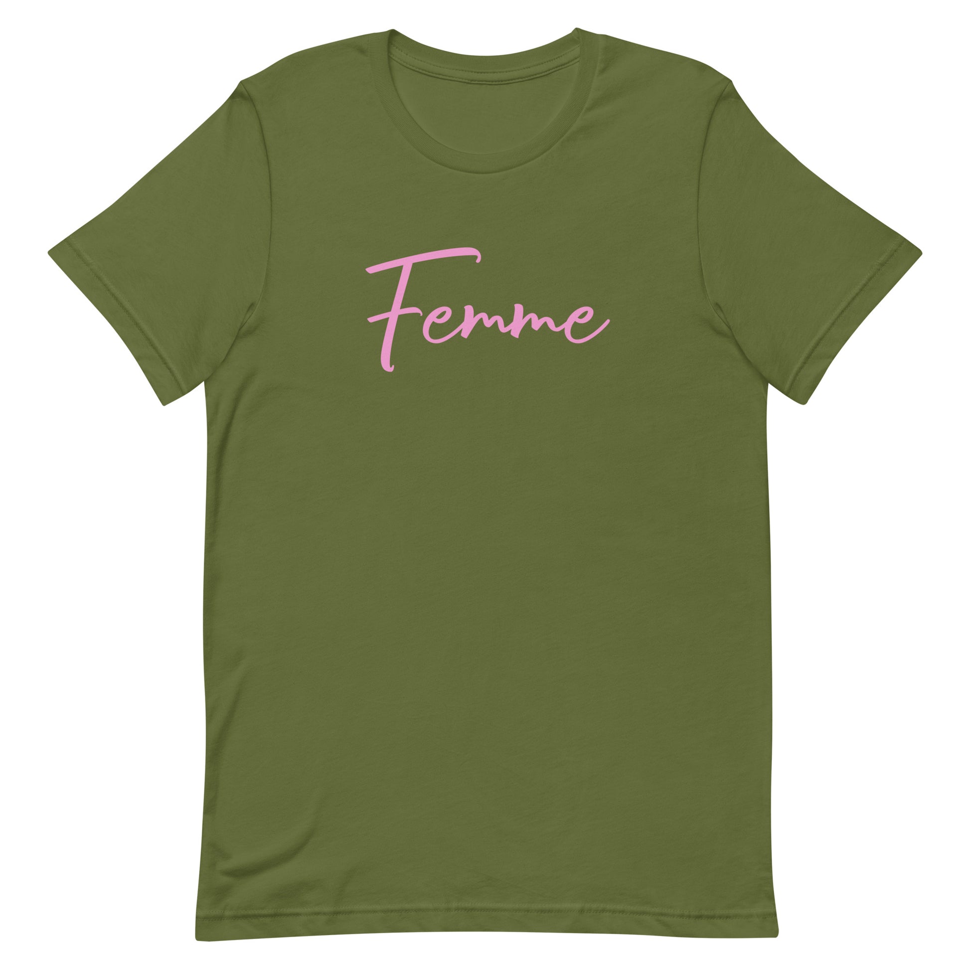 Lesbian Pride T-Shirt - Femme Olive Lesbian unisex-staple-t-shirt-olive-front-63b76de1419e9