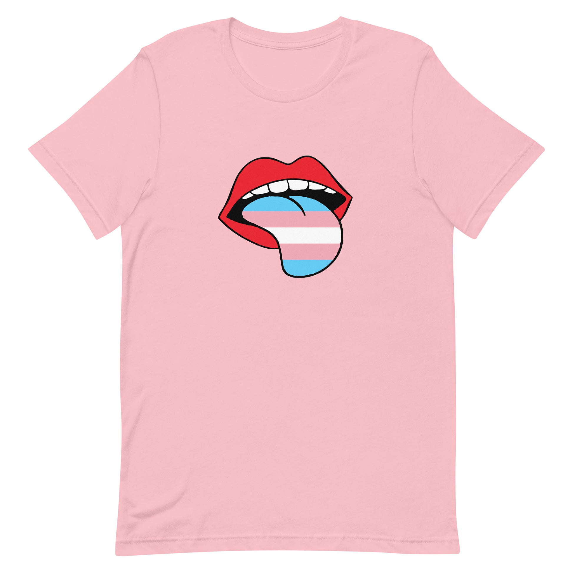 Transgender Trans Pride T-Shirt - Tongue Pink Transgender unisex-staple-t-shirt-pink-front-63b4b95952404