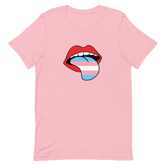 Transgender Trans Pride T-Shirt - Tongue Pink Transgender unisex-staple-t-shirt-pink-front-63b4b95952404 Tee