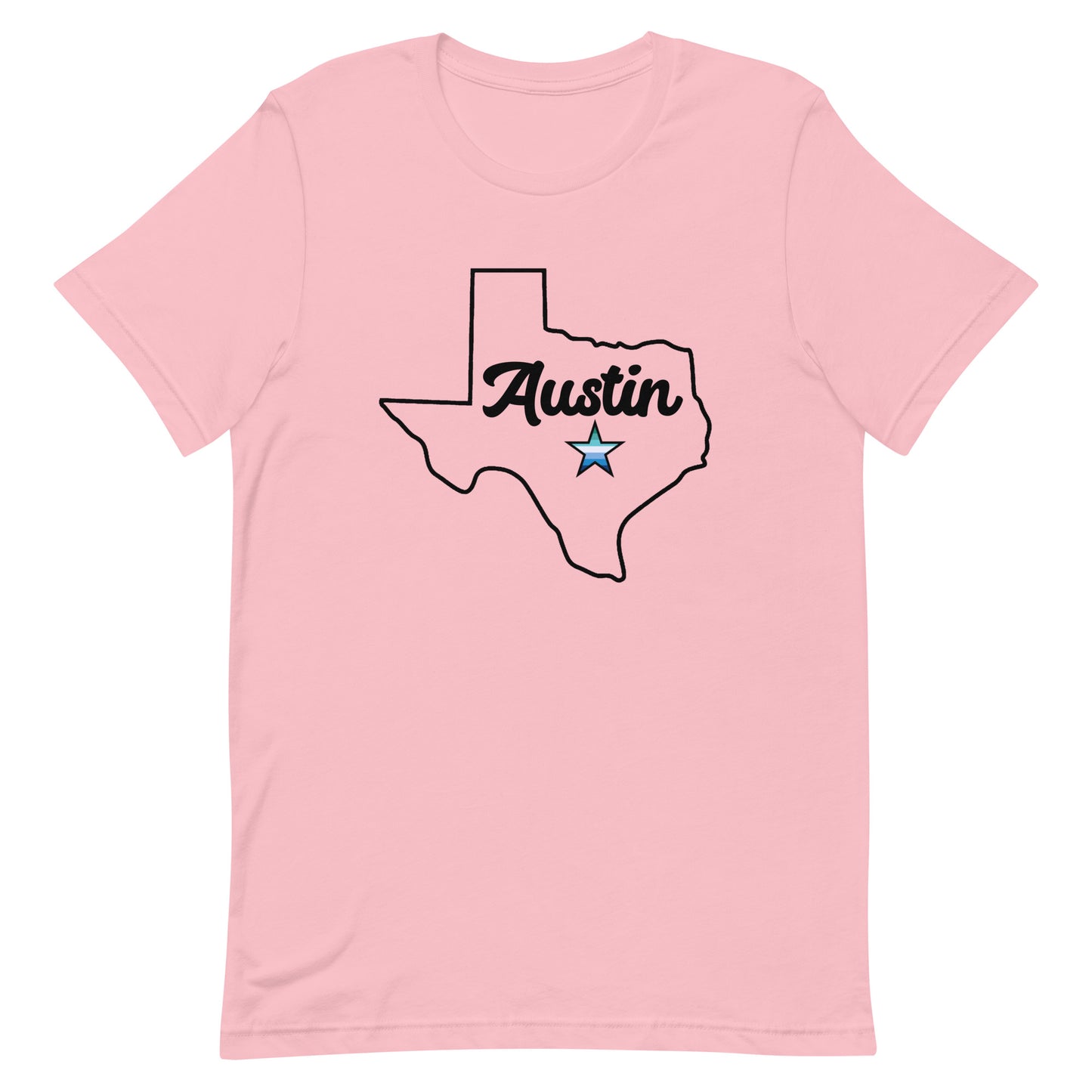 Austin Texas Gay Star Tee Pink Gay unisex-staple-t-shirt-pink-front-63b4cc543f8e9