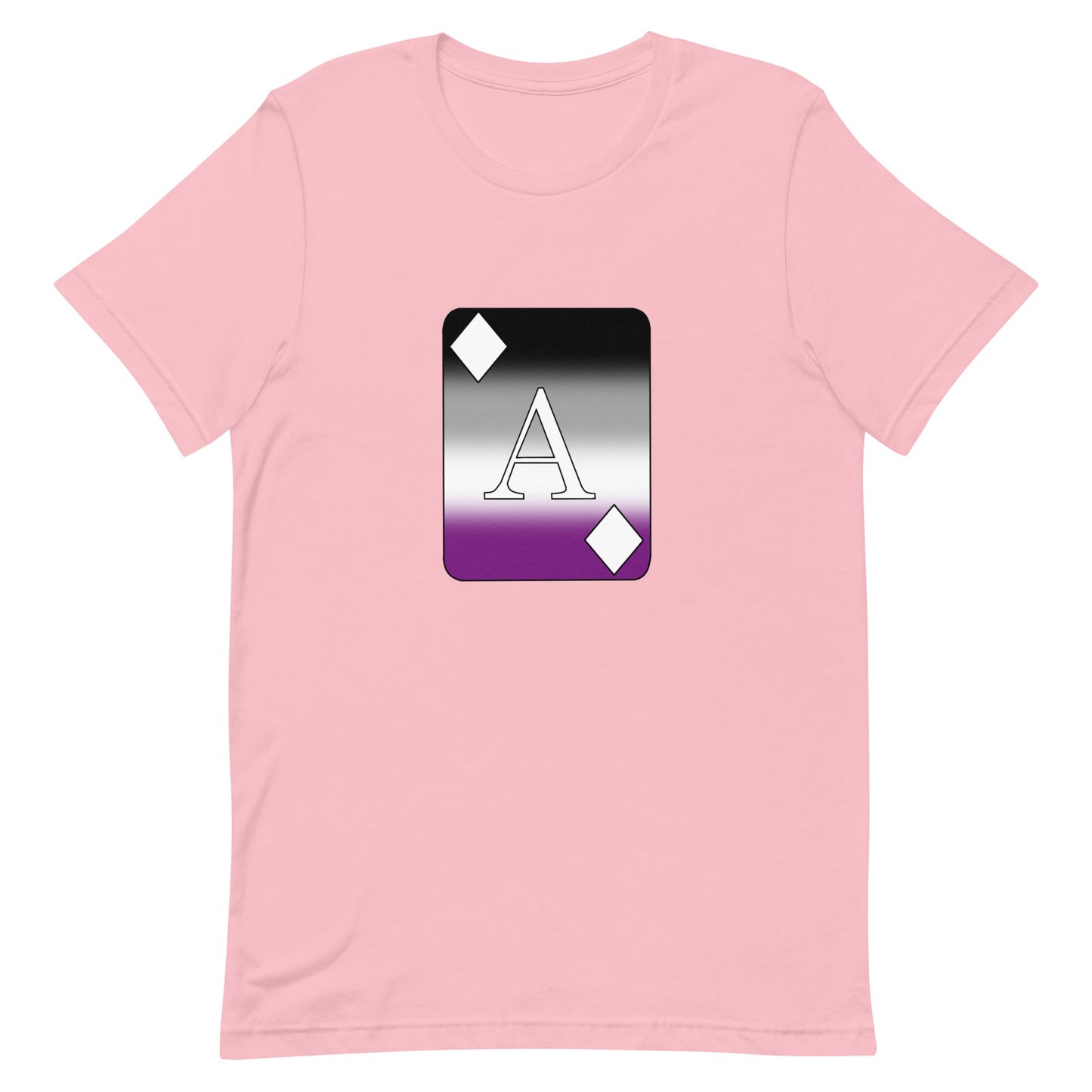 Asexual Ace Pride Shirt Ace Card Pink Asexual unisex-staple-t-shirt-pink-front-63b4d2299cc3e