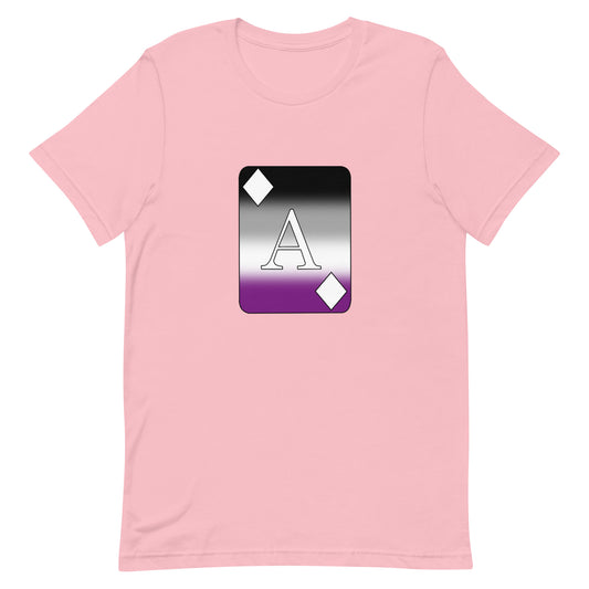 Asexual Ace Pride Shirt Ace Card Pink Asexual unisex-staple-t-shirt-pink-front-63b4d2299cc3e Tee