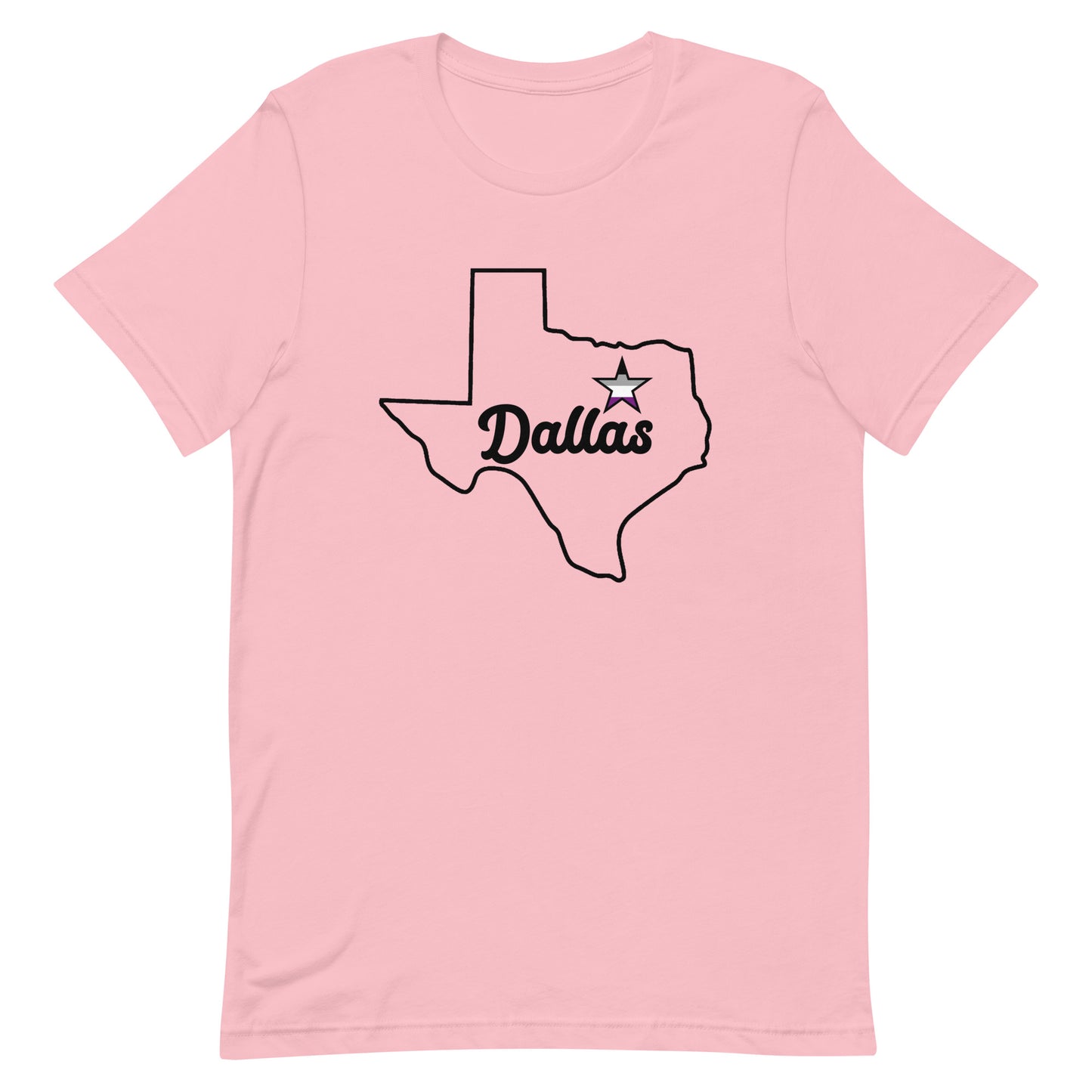 Dallas Texas Asexual Star Tee Pink Asexual unisex-staple-t-shirt-pink-front-63b6283662069