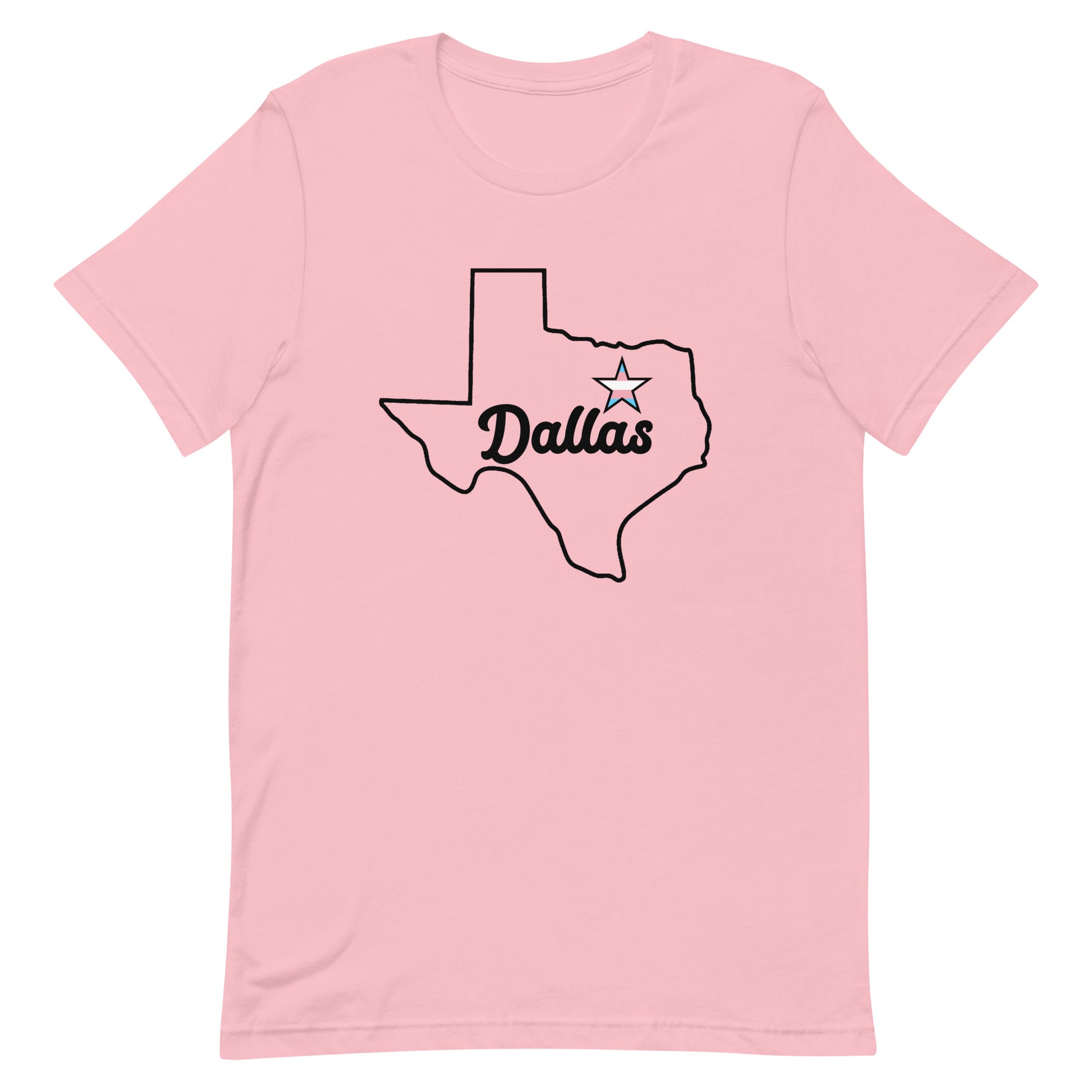 Dallas Texas Transgender Star Tee Pink Transgender unisex-staple-t-shirt-pink-front-63b635c9d706b