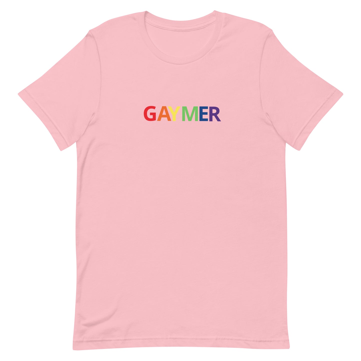 Gaymer Tee Pink Gay unisex-staple-t-shirt-pink-front-63b76fd2b2df0