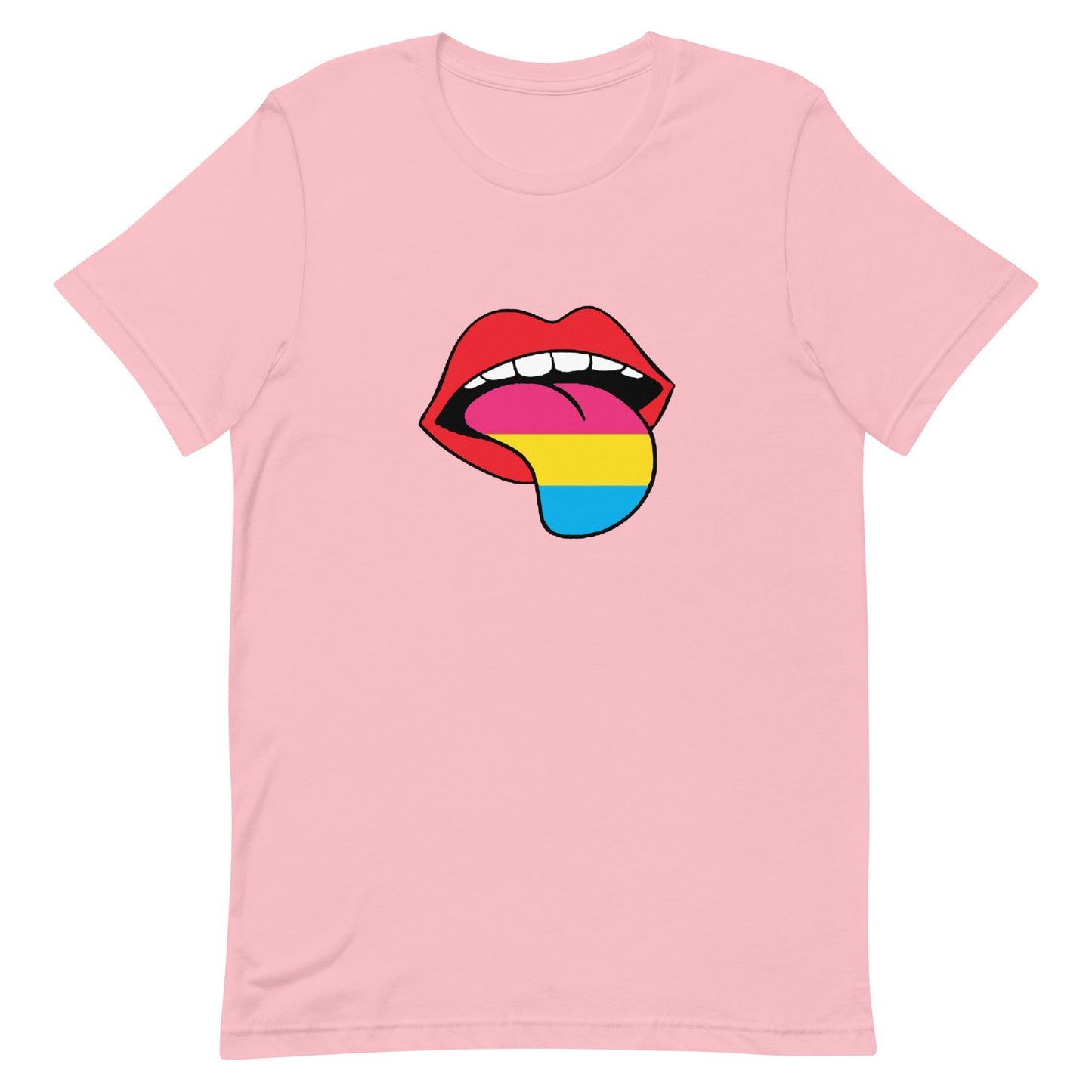 Pansexual Pan Pride T-Shirt - Tongue Pink Pansexual unisex-staple-t-shirt-pink-front-63ba1b65c8bd1