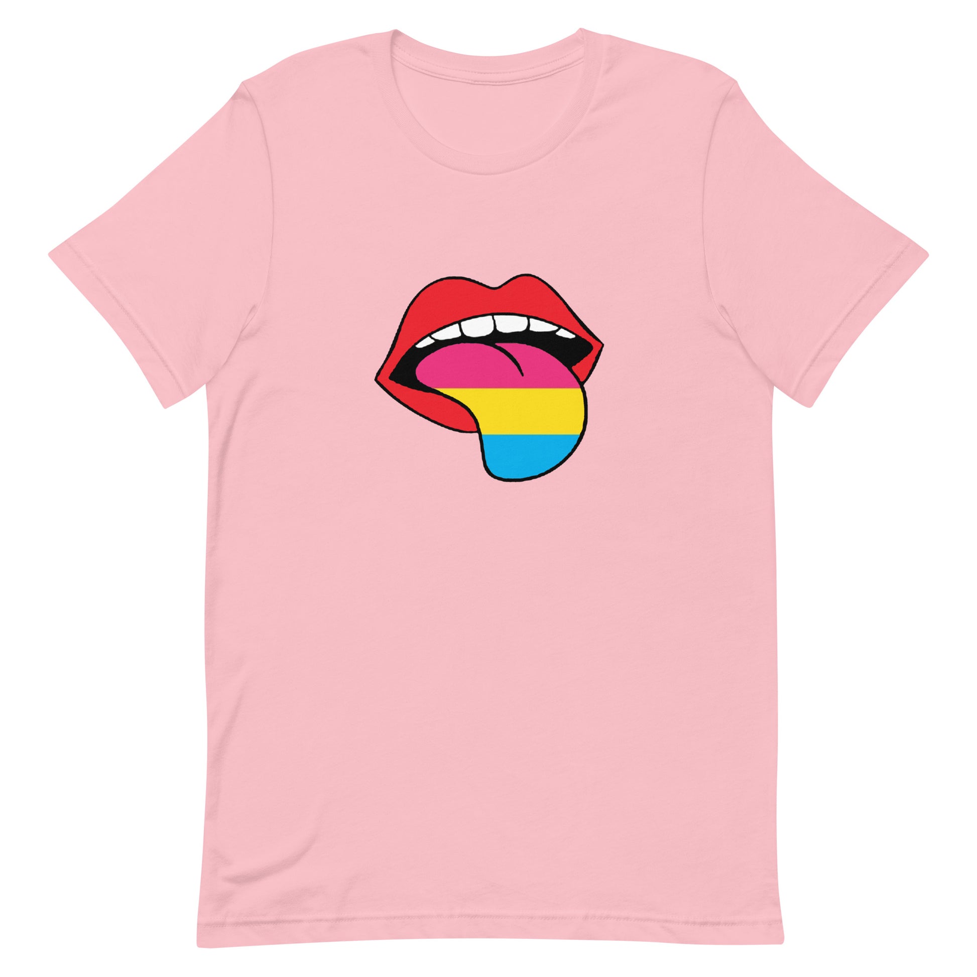 Pansexual Pan Pride T-Shirt - Tongue Pink Pansexual unisex-staple-t-shirt-pink-front-63ba1b65c8bd1