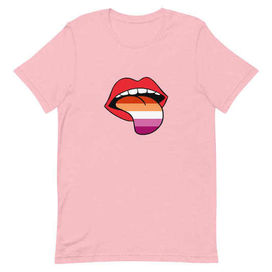 Lesbian Pride T-Shirt - Tongue Pink Lesbian unisex-staple-t-shirt-pink-front-63ba2093b5a49 Tee