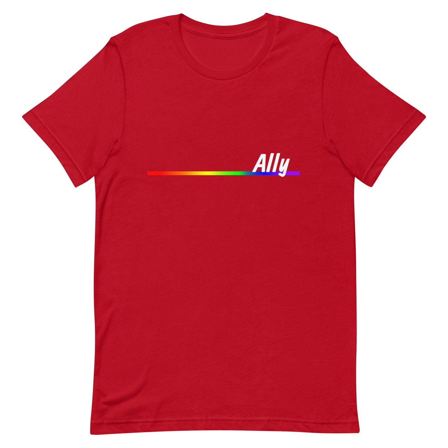 Straight Ally T-Shirt - Ally Red Straight Ally unisex-staple-t-shirt-red-front-638c04a0ac2f9