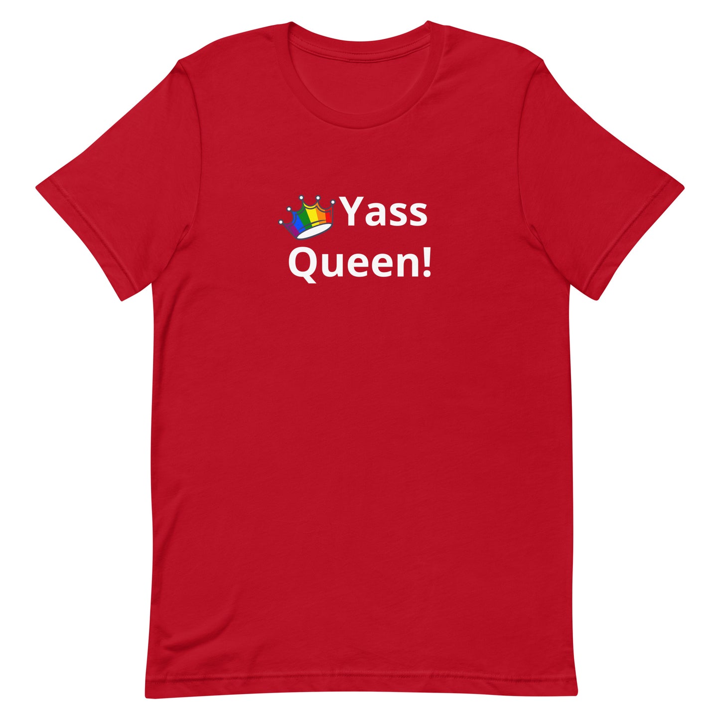 LGBTQ Pride T-Shirt - Yass Queen Red Pride unisex-staple-t-shirt-red-front-63b38de6da030