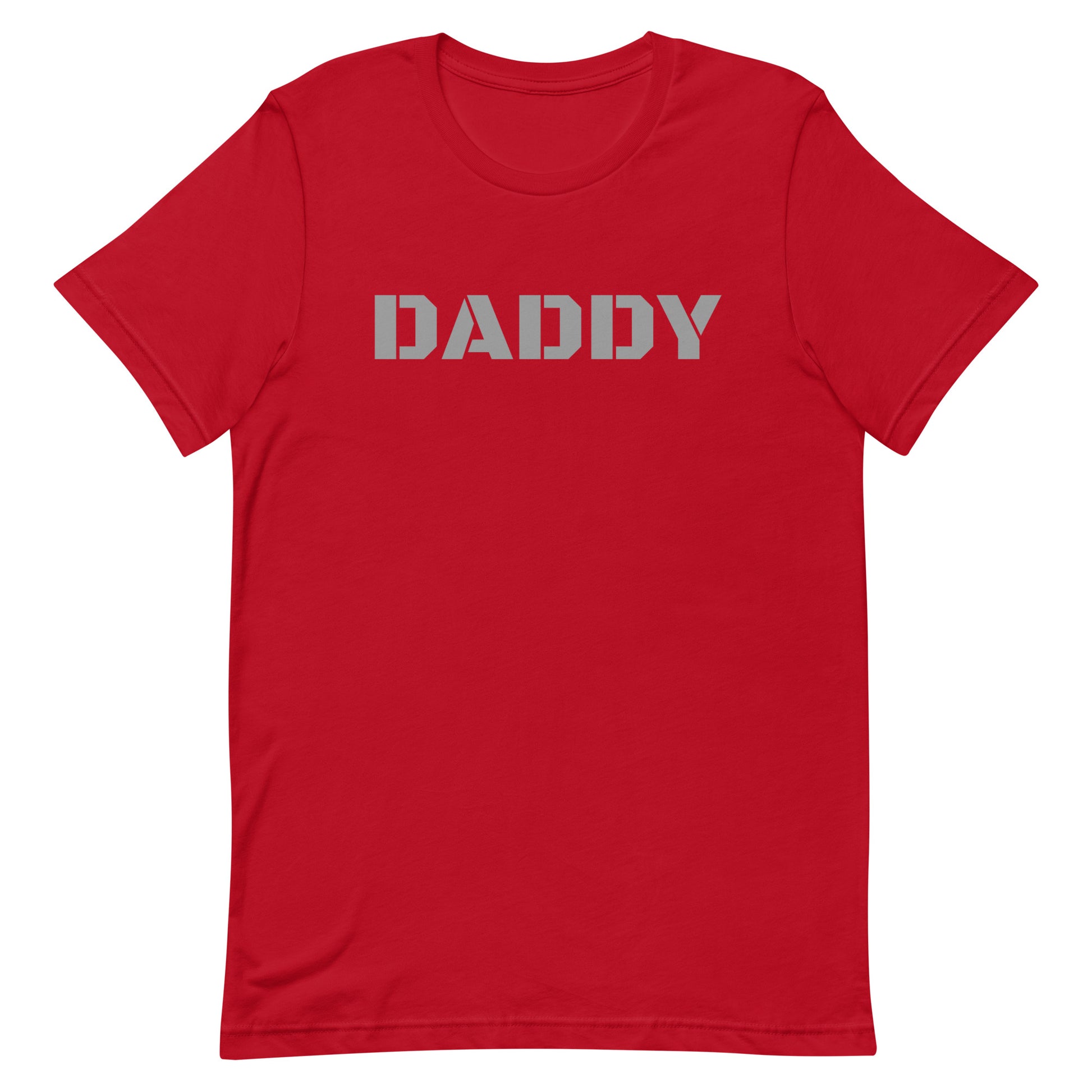 DADDY Tee Shirt Red Gay unisex-staple-t-shirt-red-front-63b6241e620e8