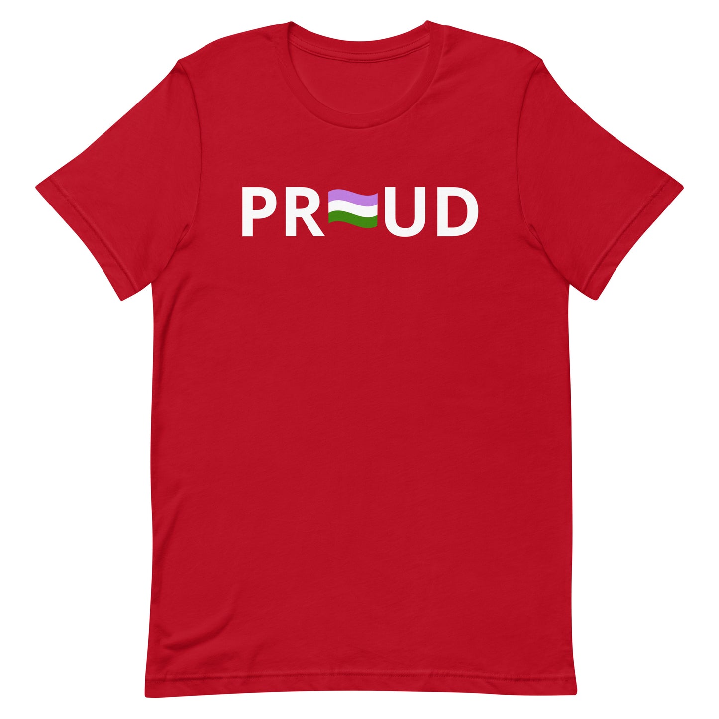 Genderqueer Pride Shirt - Proud Red Genderqueer unisex-staple-t-shirt-red-front-63b77f9f7e75b