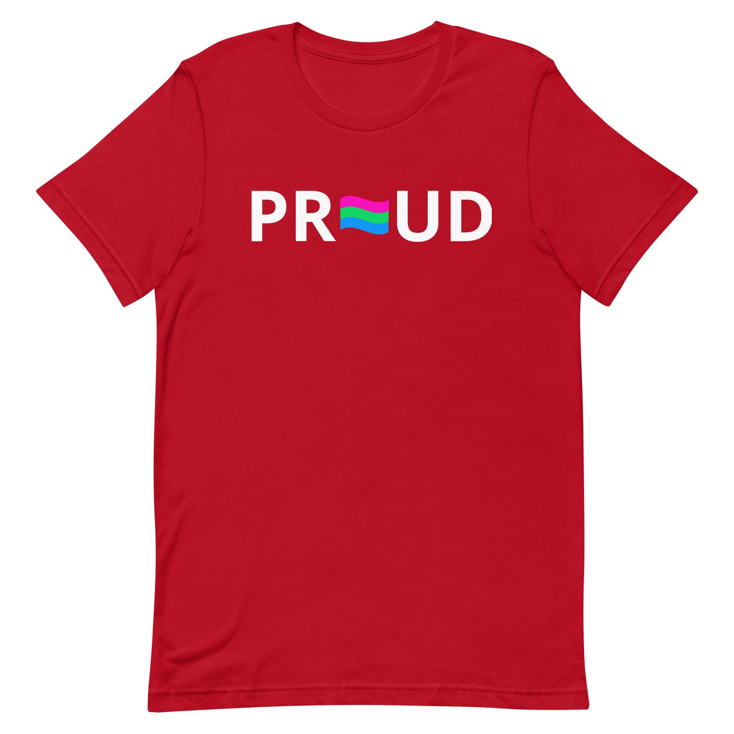 Polysexual Poly Pride T-shirt - Proud Red Polysexual unisex-staple-t-shirt-red-front-63ba33e0e49a5