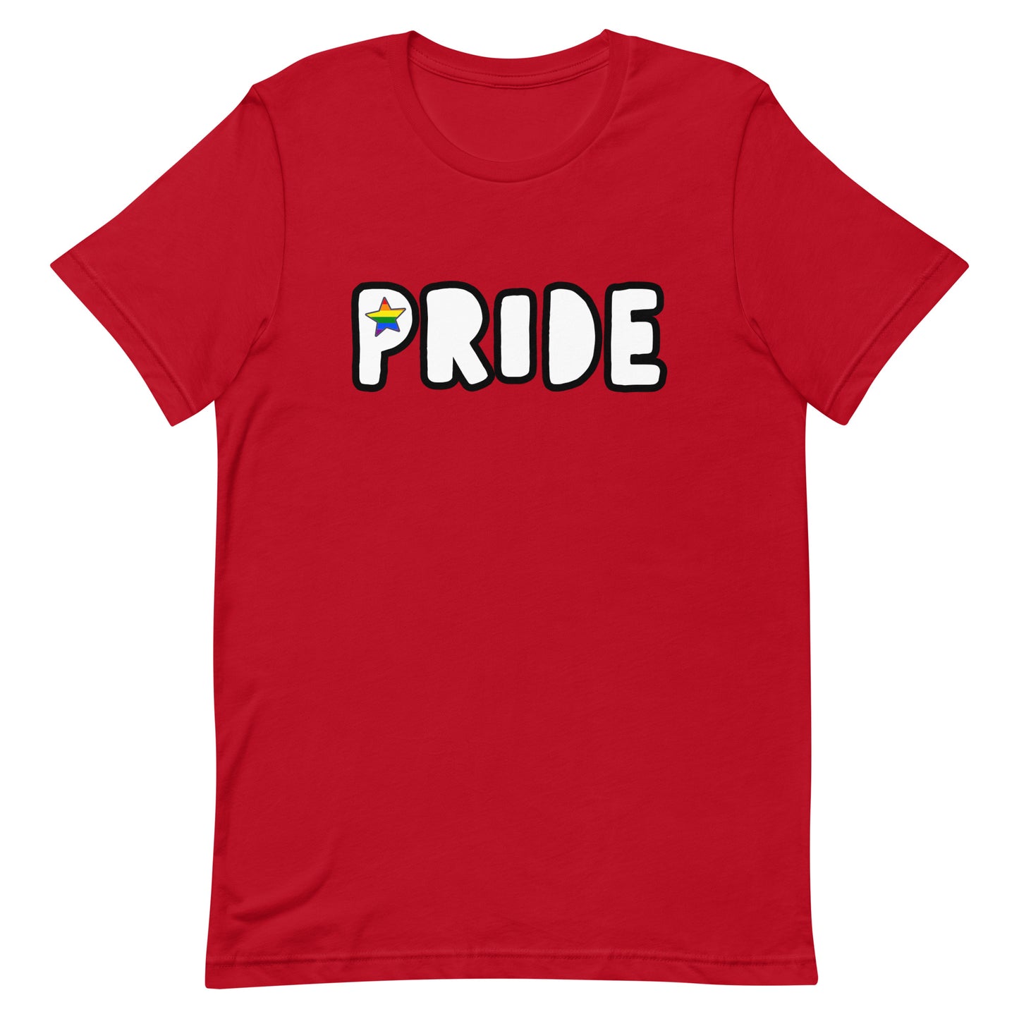 LGBTQ Pride T-Shirt - Pride Star Red Pride unisex-staple-t-shirt-red-front-63bcc03b943b1