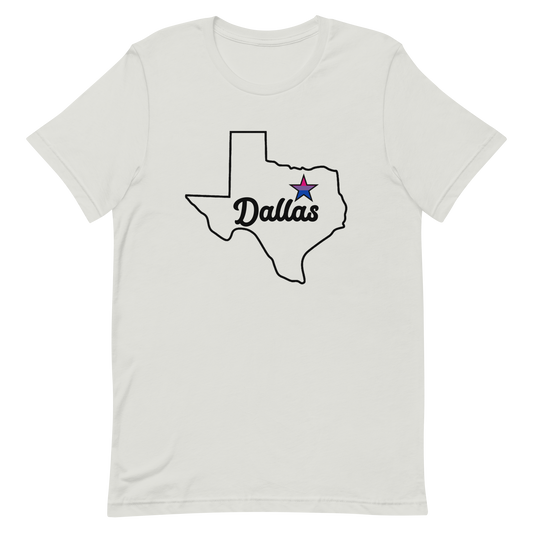 Dallas Texas Bisexual Star Tee Silver Bisexual unisex-staple-t-shirt-silver-front-635b17144781b