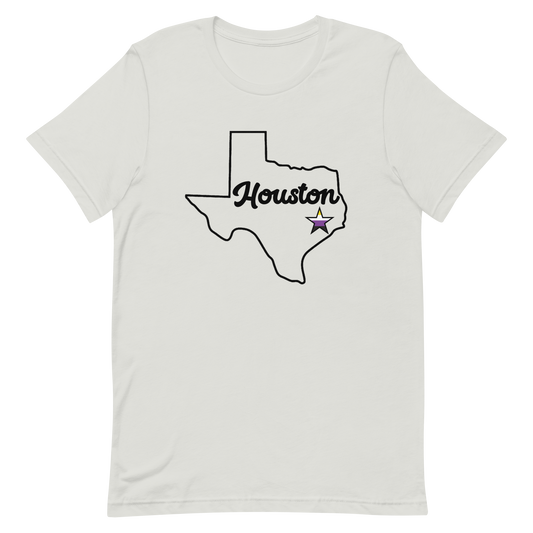 Houston Texas Nonbinary Star Tee Silver Nonbinary unisex-staple-t-shirt-silver-front-635b6335b76f2