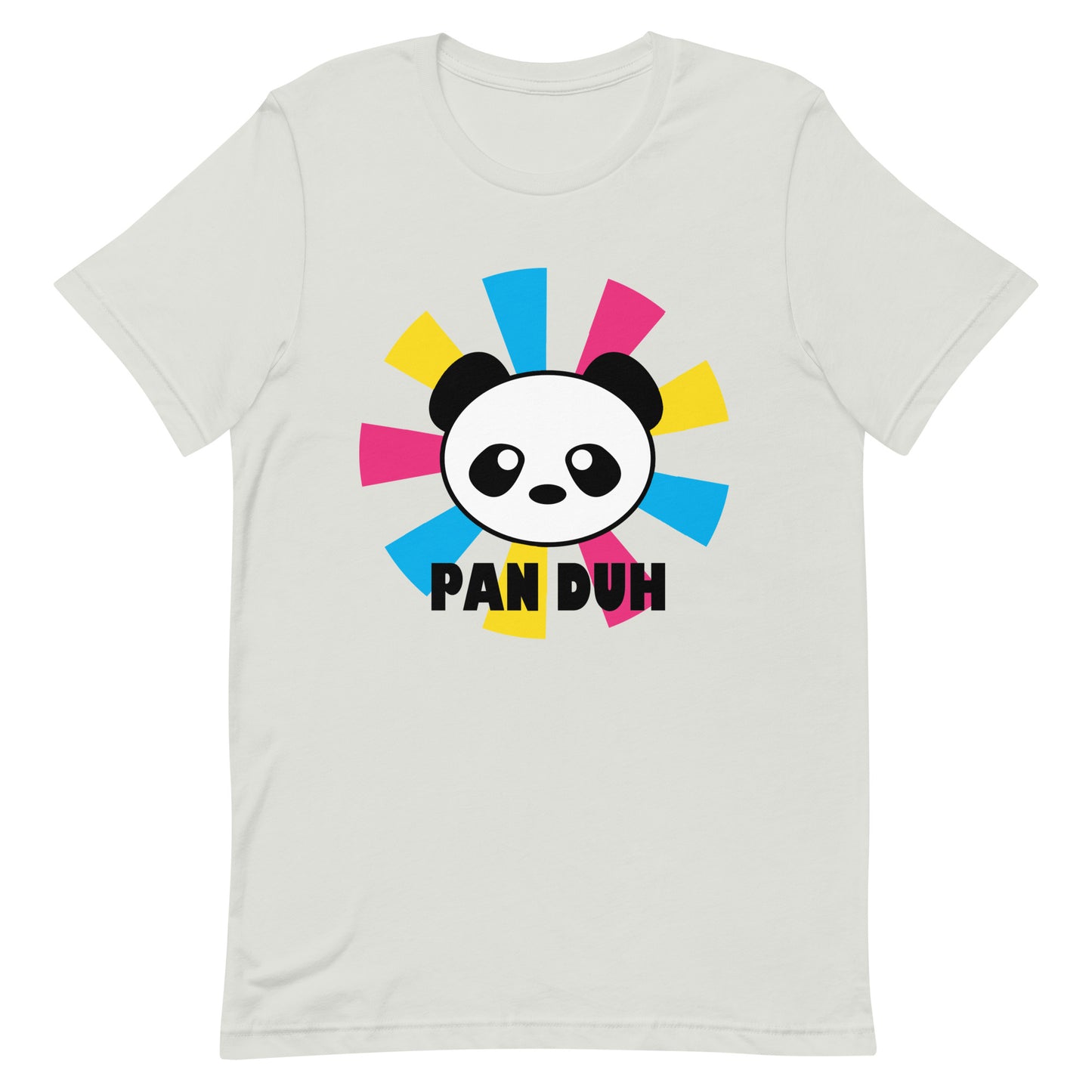 Pansexual Pan Pride T-Shirt - Pan Duh Silver Pansexual unisex-staple-t-shirt-silver-front-639d3d3ab56e3