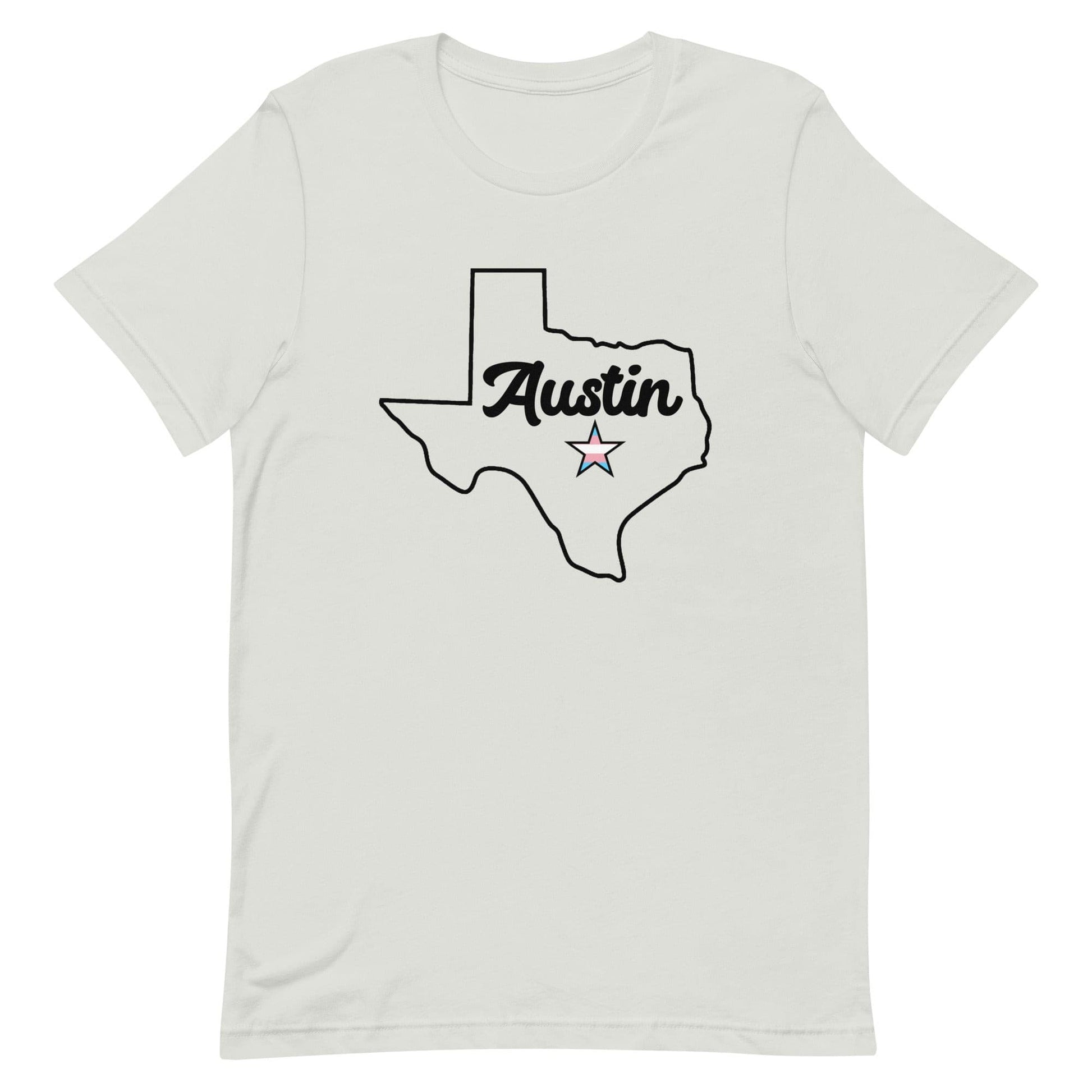 Austin Texas Trans Star Tee Silver Transgender unisex-staple-t-shirt-silver-front-63b4cda73f939