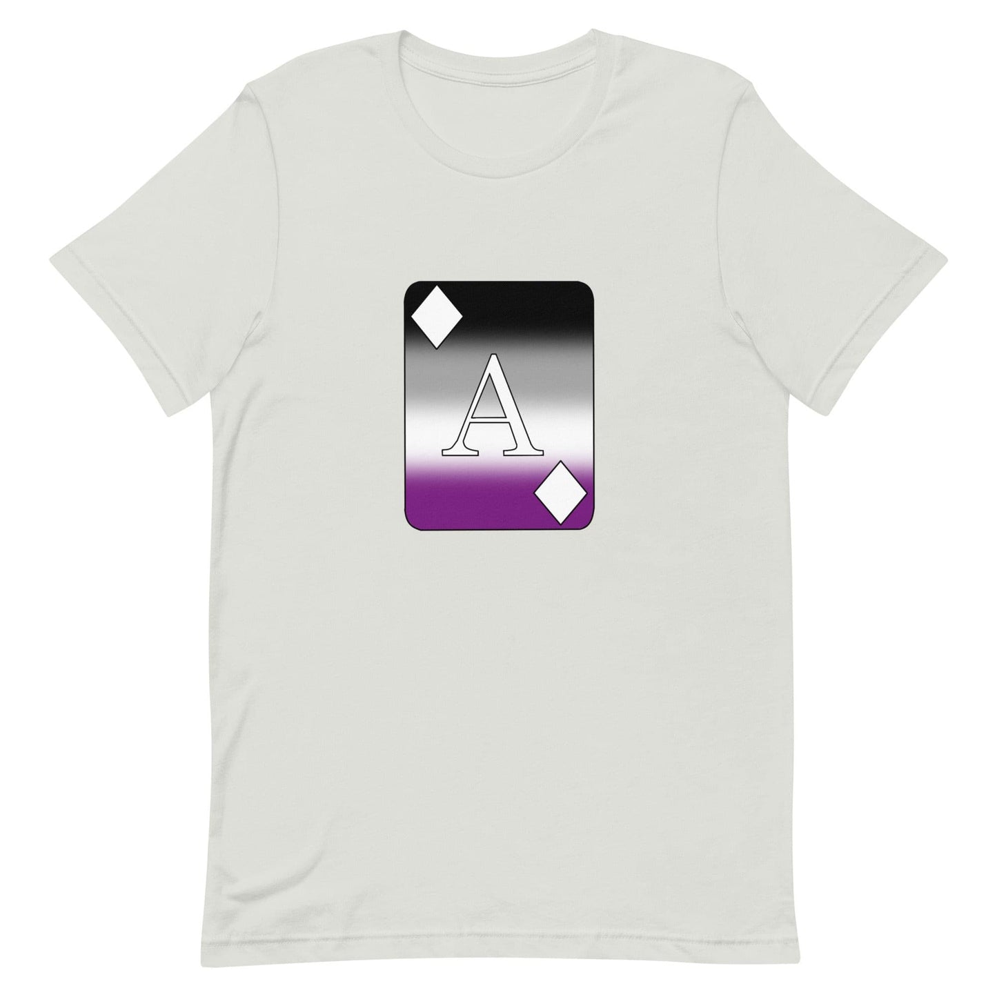 Asexual Ace Pride Shirt Ace Card Silver Asexual unisex-staple-t-shirt-silver-front-63b4d229ab301