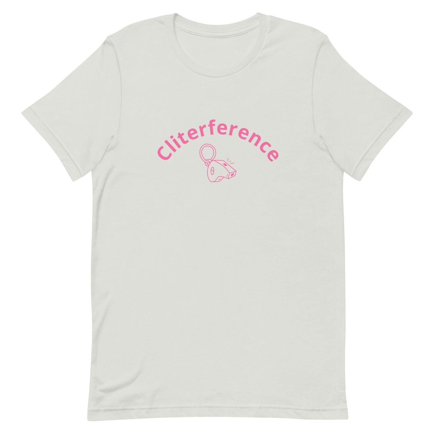 Lesbian Pride T-Shirt - Cliterference Silver Lesbian unisex-staple-t-shirt-silver-front-63b61b0f807ad