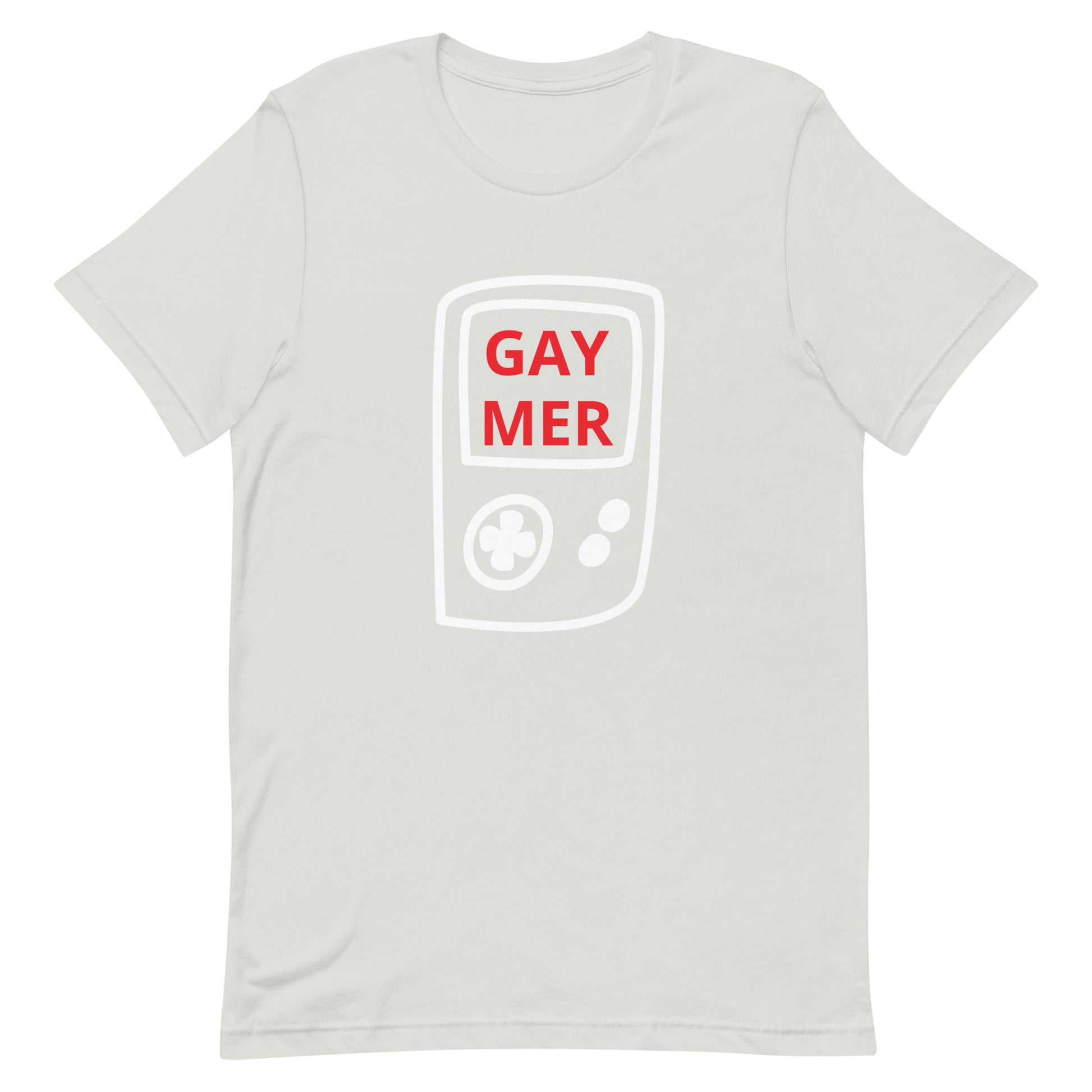 Gaymer Handheld Tee Silver Gay unisex-staple-t-shirt-silver-front-63b76fa7e0389