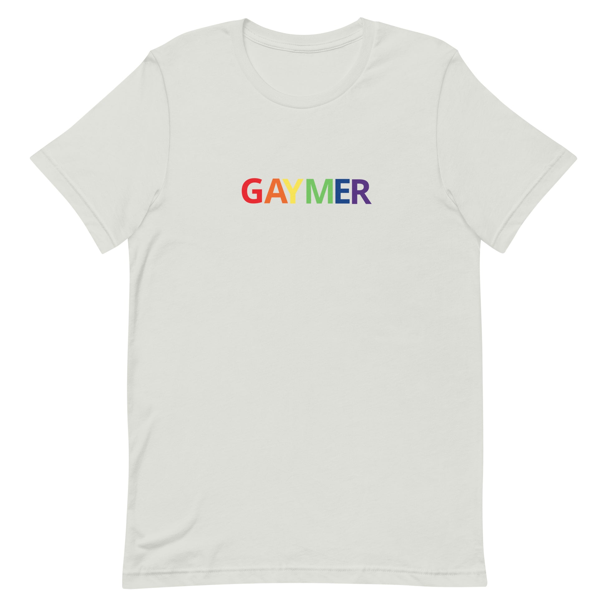 Gaymer Tee Silver Gay unisex-staple-t-shirt-silver-front-63b76fd2b8ec0