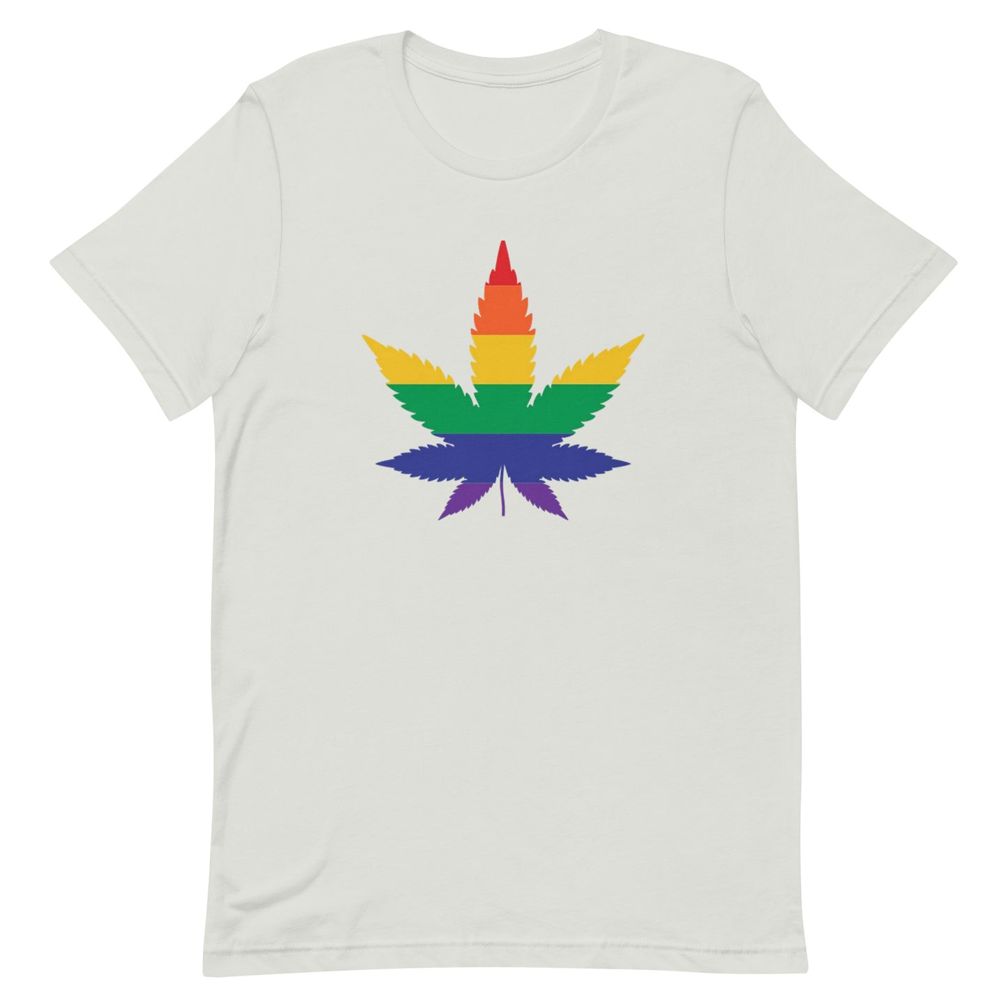 LGBTQ Pride T-Shirt - Weed Silver Pride unisex-staple-t-shirt-silver-front-63b9e3ef2ced1