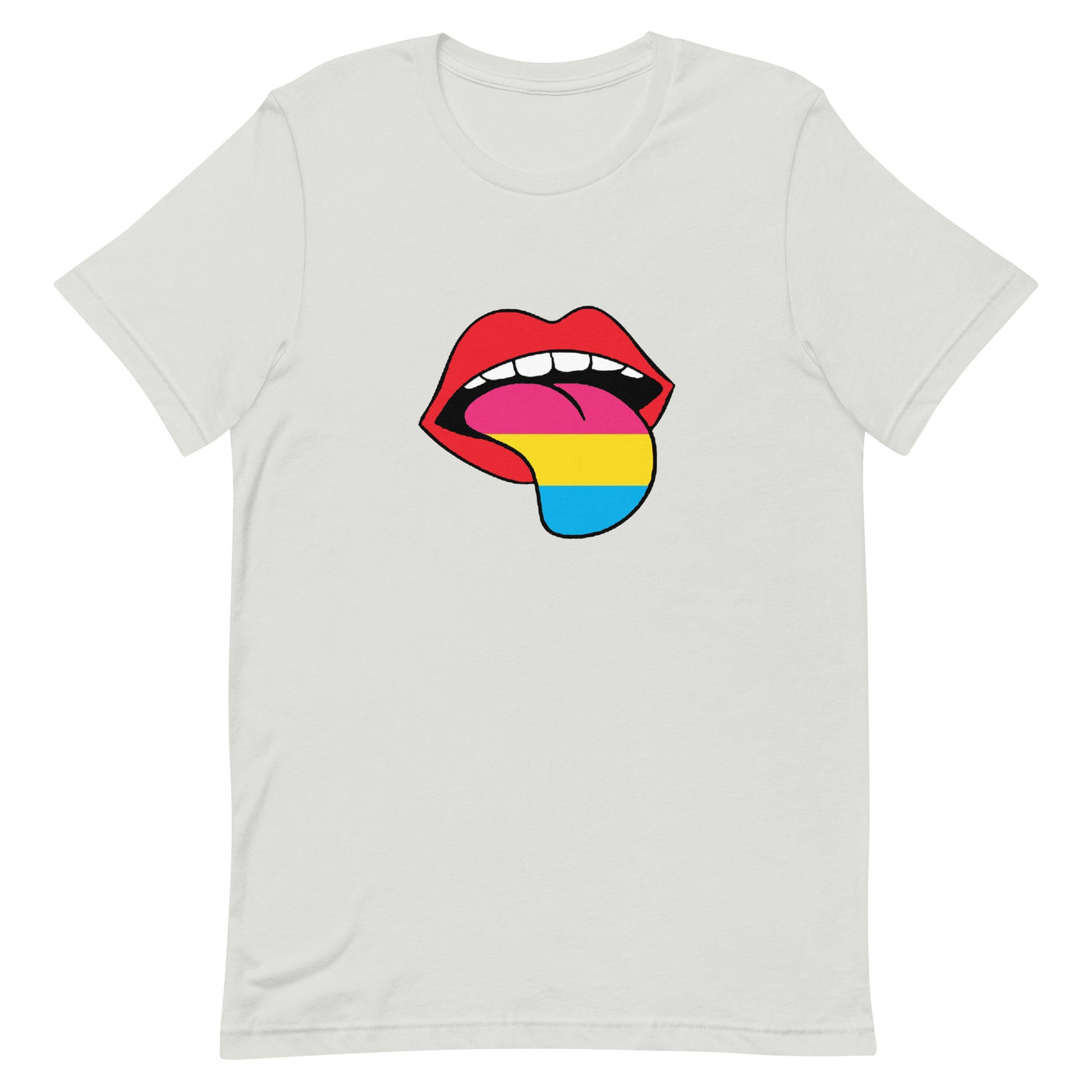 Pansexual Pan Pride T-Shirt - Tongue Silver Pansexual unisex-staple-t-shirt-silver-front-63ba1b65d960f