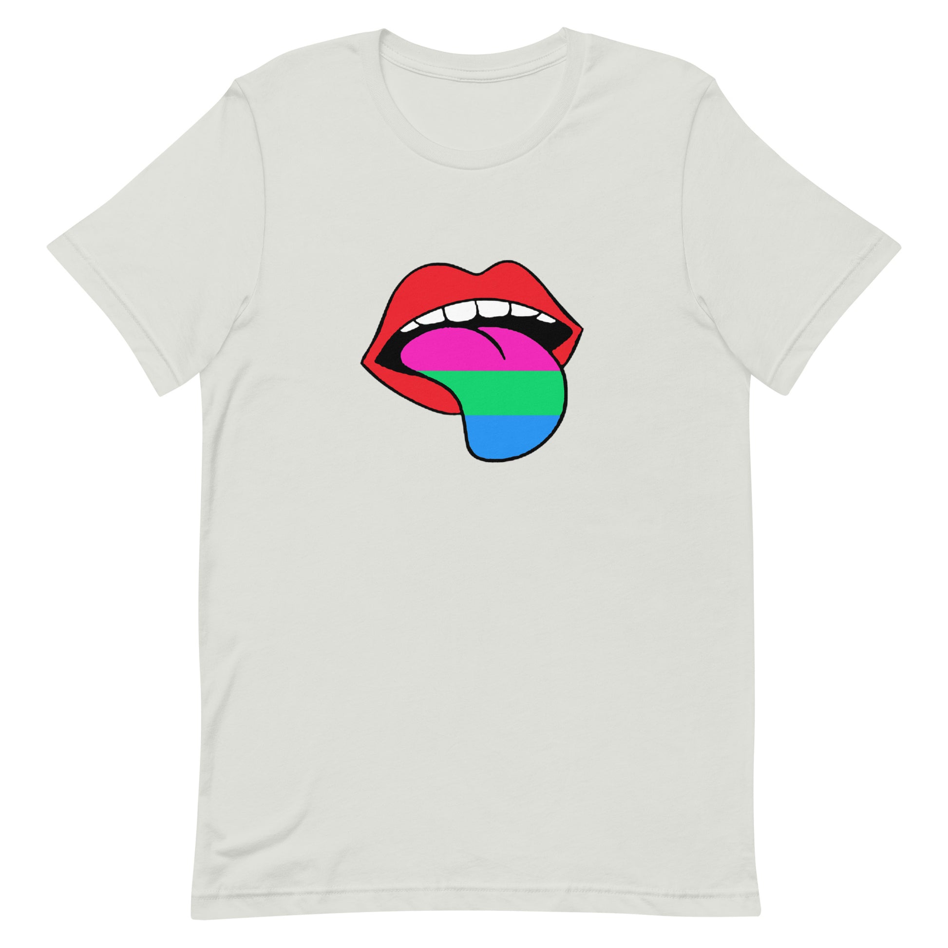 Polysexual Poly Pride T-Shirt - Tongue Silver Polysexual unisex-staple-t-shirt-silver-front-63ba1cf4d38a3