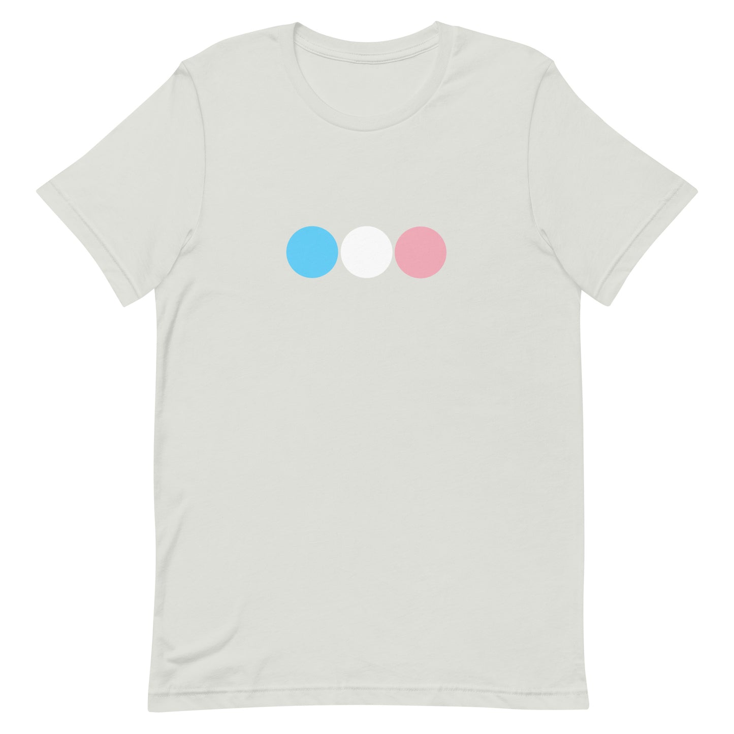 Transgender Trans Pride T-Shirt - Circles Silver Transgender unisex-staple-t-shirt-silver-front-63bb66a72e023