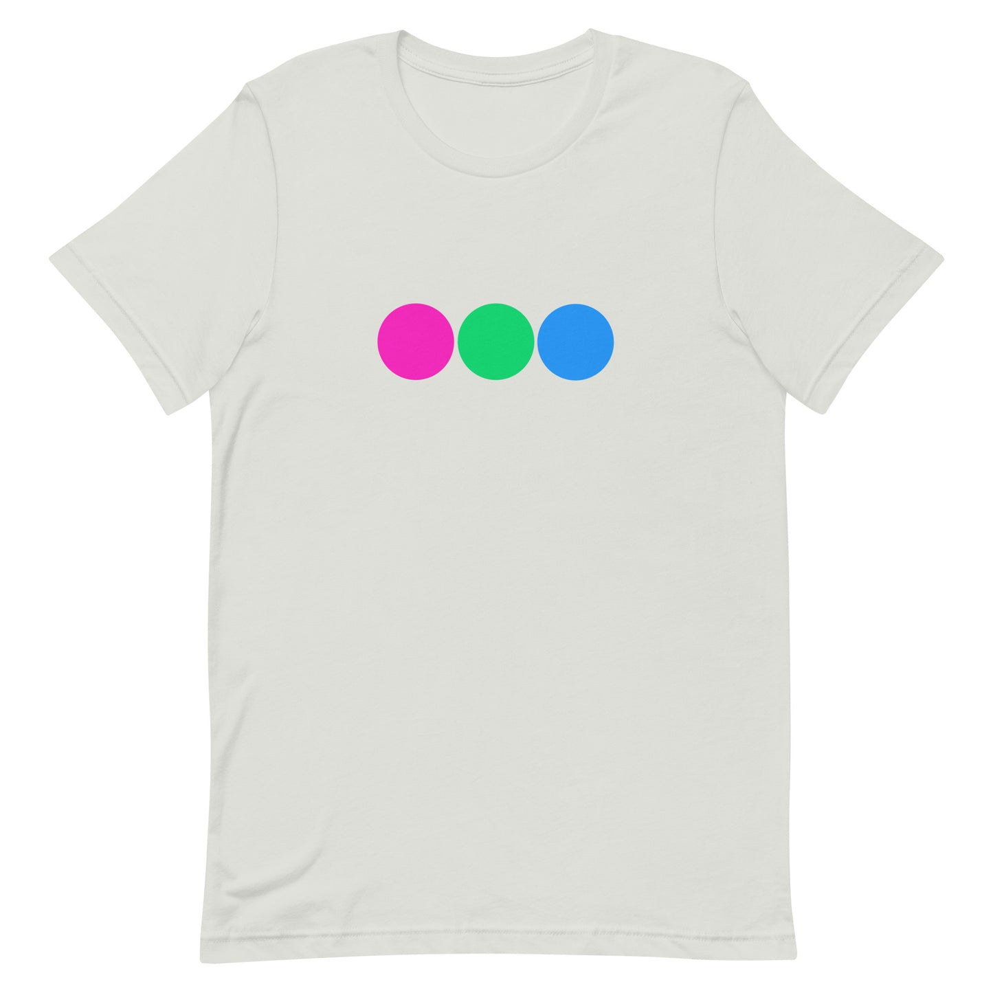 Polysexual Poly Pride T-Shirt - Circles Silver Polysexual unisex-staple-t-shirt-silver-front-63bb68186426e