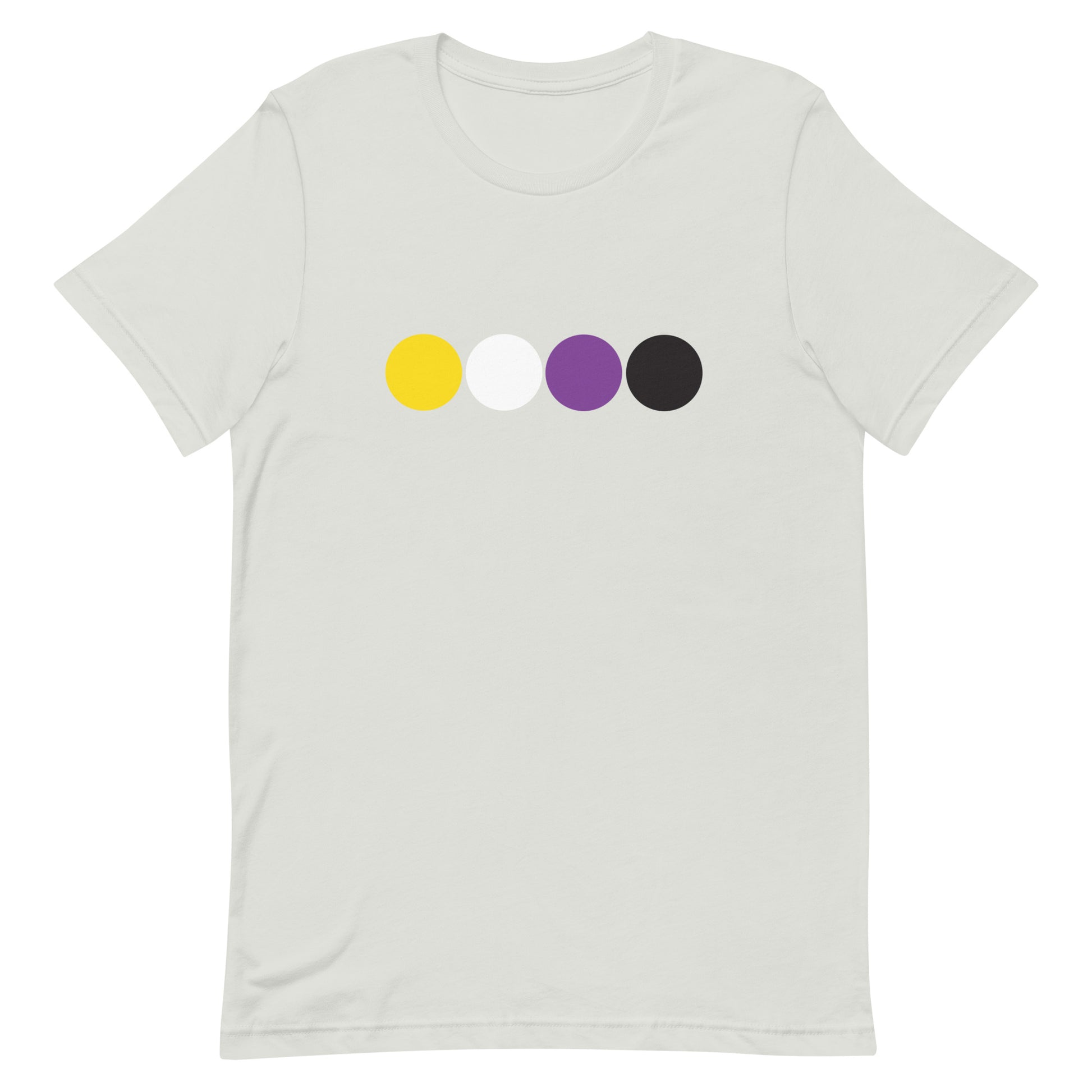 Nonbinary Enby Pride T-Shirt - Circles Silver Nonbinary unisex-staple-t-shirt-silver-front-63bb68b1f0dc0