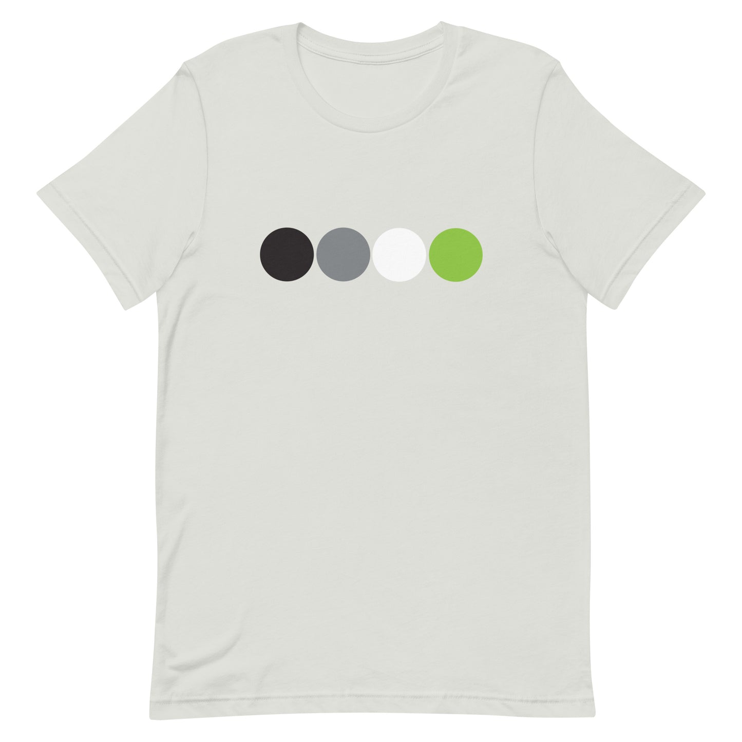 Agender Pride T-Shirt with Circles Silver Agender unisex-staple-t-shirt-silver-front-63bb69fa5ea35