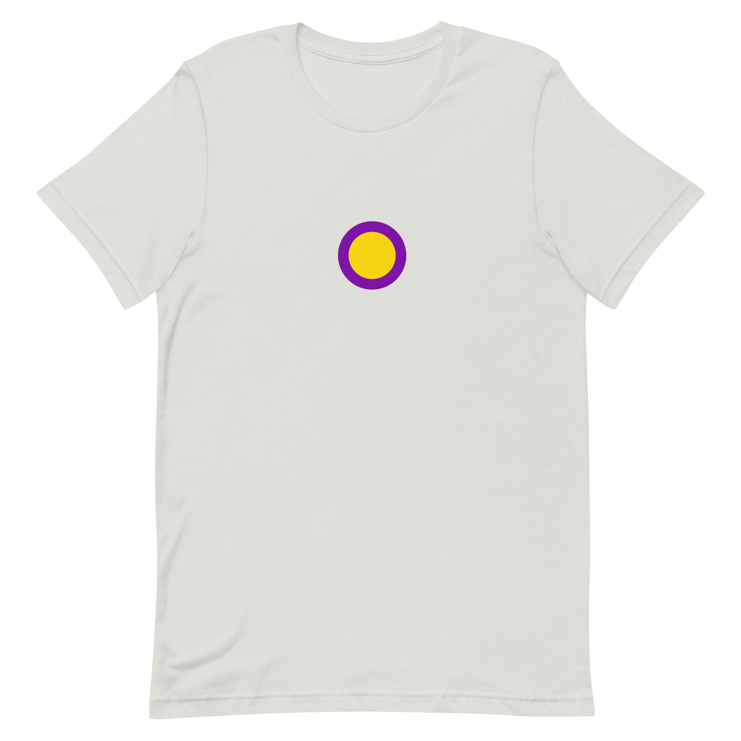 Intersex Pride Shirt - Circle Silver Intersex unisex-staple-t-shirt-silver-front-63bb6b9ad3f5a