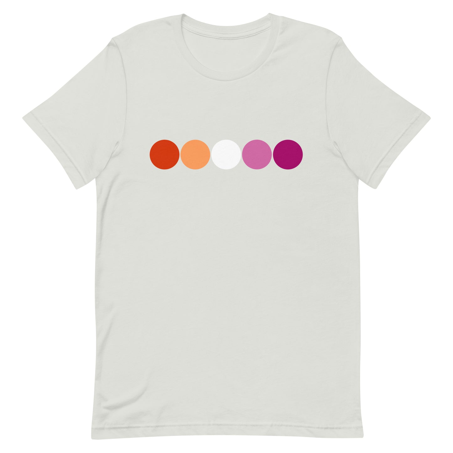 Lesbian Pride T-shirt - Circles Silver Lesbian unisex-staple-t-shirt-silver-front-63bb6efe08018