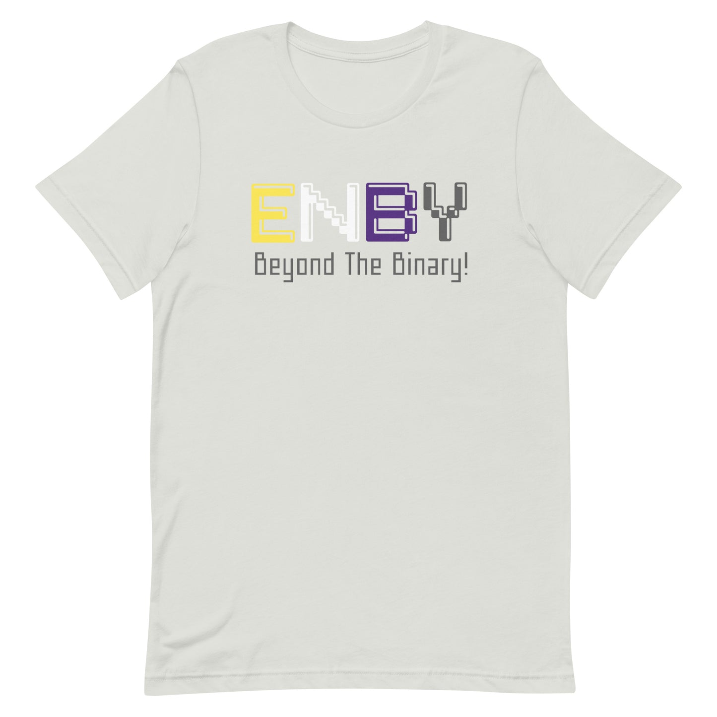 Nonbinary Enby Pride T-Shirt - Beyond The Binary Silver Nonbinary unisex-staple-t-shirt-silver-front-63ec3195191a0