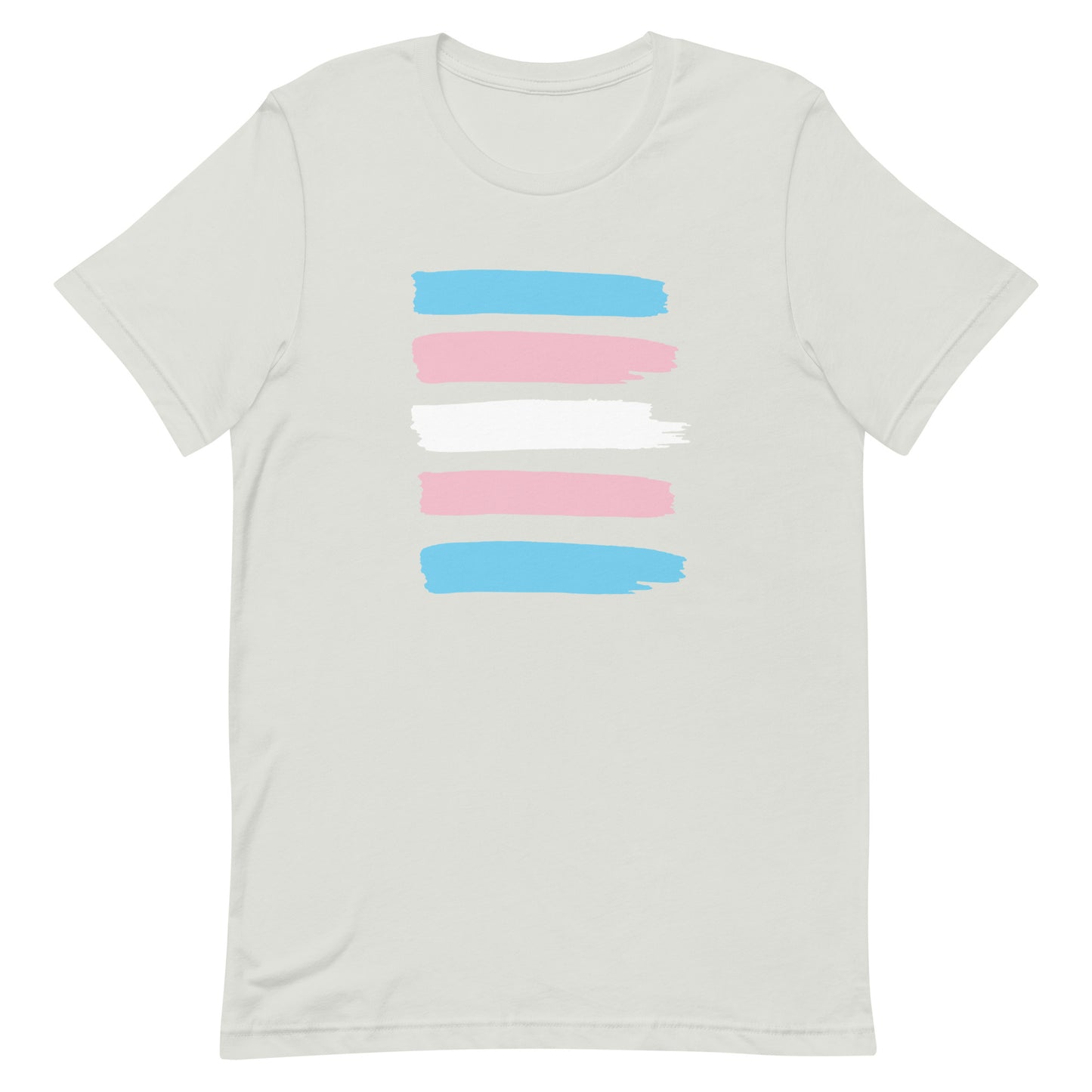 Transgender Trans Pride T-Shirt - Paint Stripes Silver Transgender unisex-staple-t-shirt-silver-front-63ec3282ed0a2